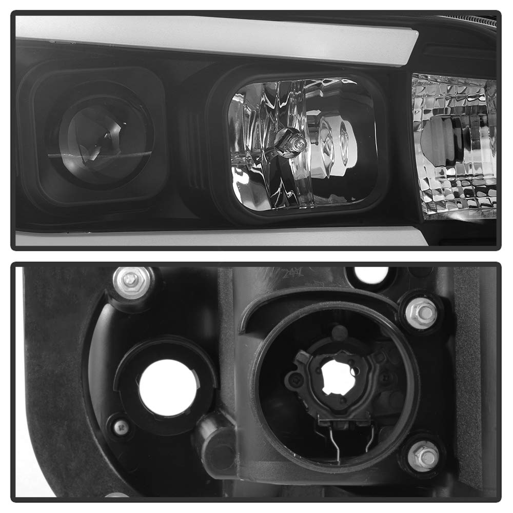Bright LED Tube DRL Headlights for Dodge Charger 2006-2010 - Black/Clear Lens - Upgrade Your Ride with Daytime Running Lights for Enhanced Style & Safety