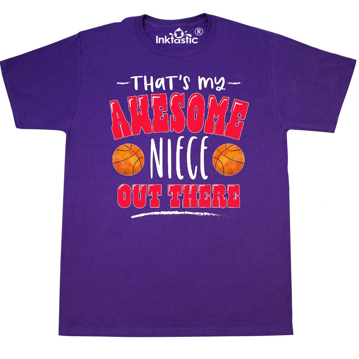 Inktastic That's My Awesome Niece Basketball T-Shirt - Funny Aunt & Niece Gift for Basketball Players & Fans