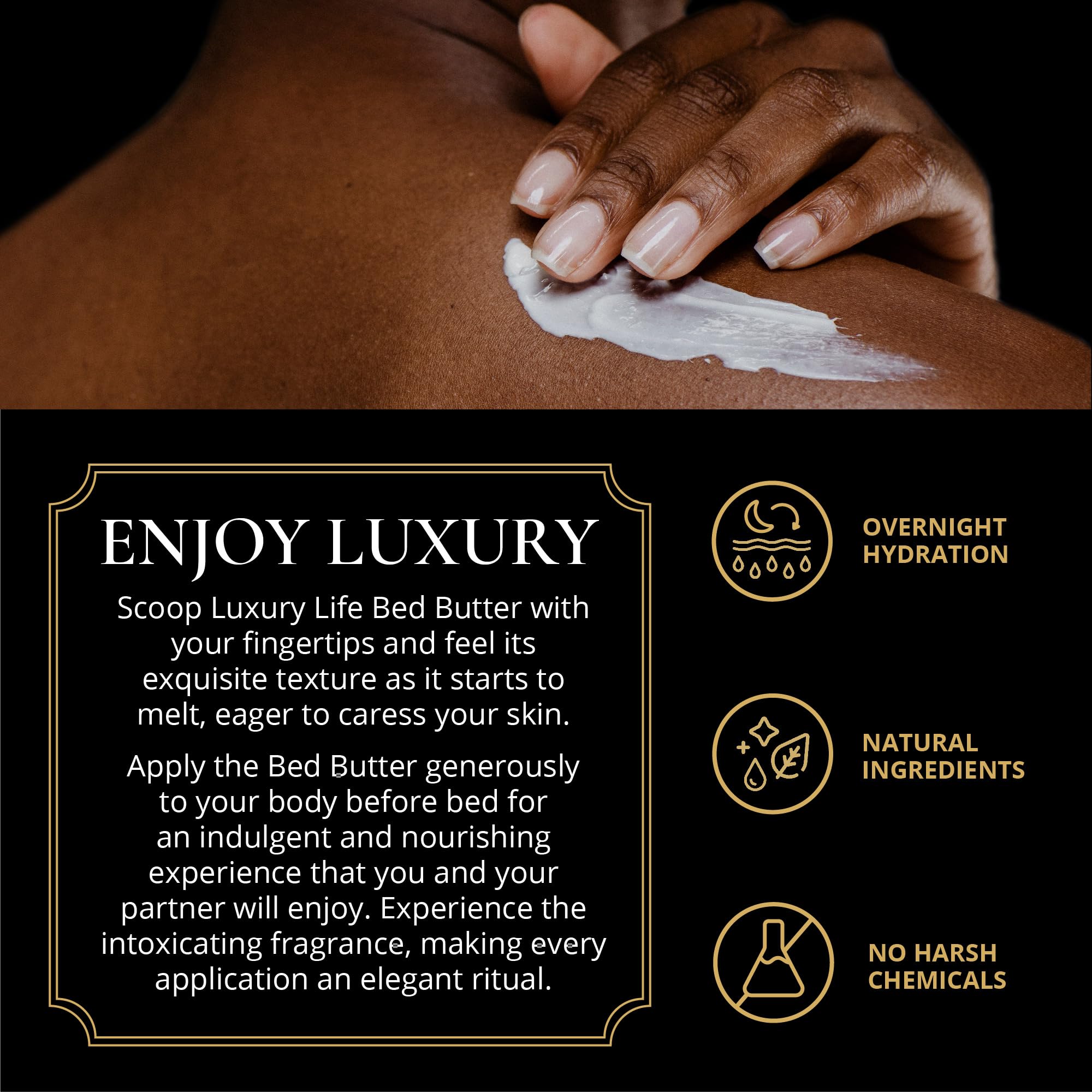 LUXURY LIFE Bed Butter - Hyaluronic Acid Infused Fragranced Body Butter for Sensual & Relaxing Nighttime Moisture | Ultra-Rich Skin Hydration for Couples & Self-Care | Island Passion Scent (8 oz) - Perfect for Romantic Evenings, Spa Nights & Sensual Massage