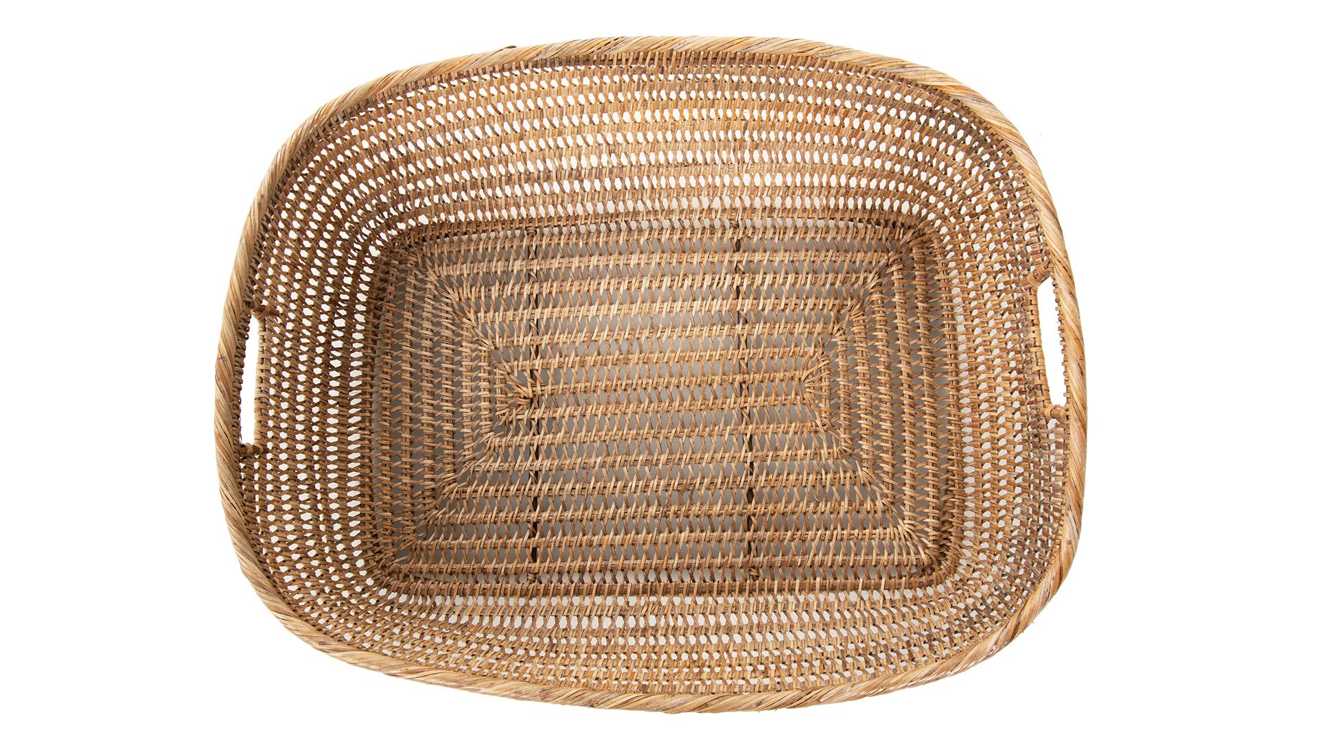 Kouboo Cambria Open Weave Basket - Natural Honey Brown Woven Storage Bin for Home Organization | Perfect for Blankets, Toys, and Laundry in Living Room, Bedroom, or Nursery