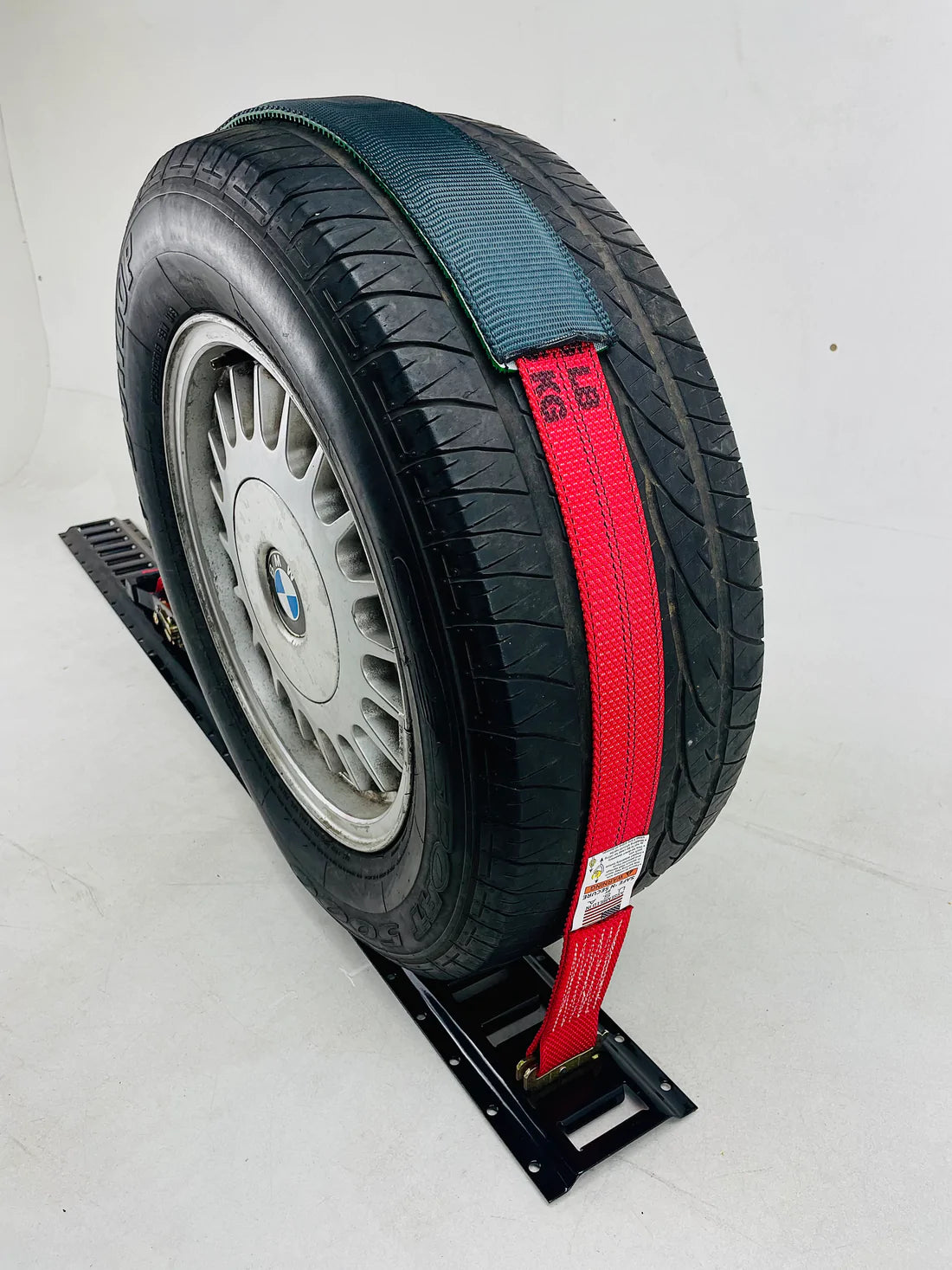 2-Pack 11' Diamond Weave Heavy-Duty 3-Point Ratchet Wheel Straps with 2' Low Profile Grip Sleeve - E-Track Compatible - Secure Cargo for Trucks, Trailers & RVs