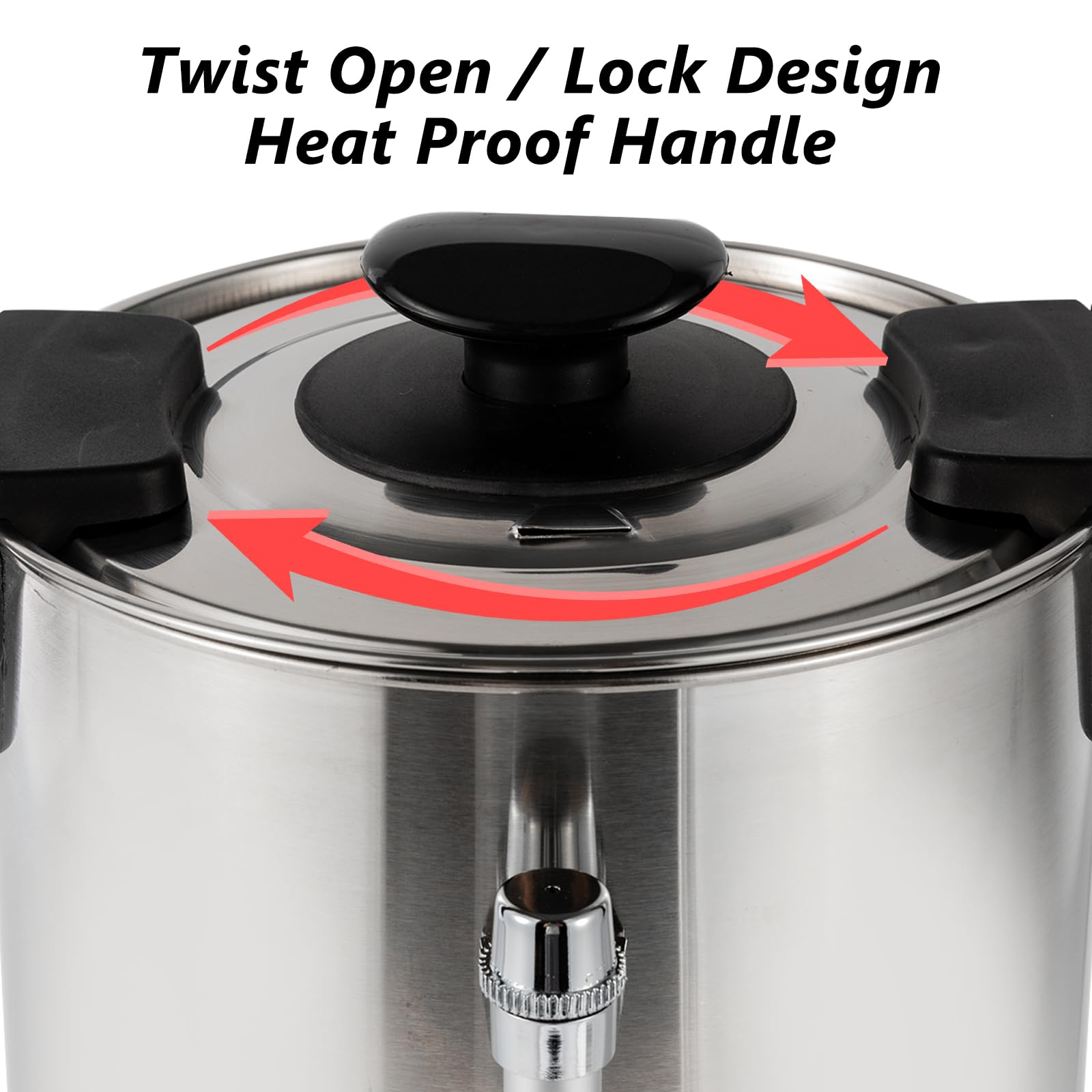Commercial Grade Stainless Steel 54-Cup (8L/2.11gal) Coffee Urn with Percolator - Large Capacity Coffee Maker & Hot Water Dispenser for Home, Office, Wedding, Catering & Events - Perfect for Parties, Banquets & Bulk Brewing