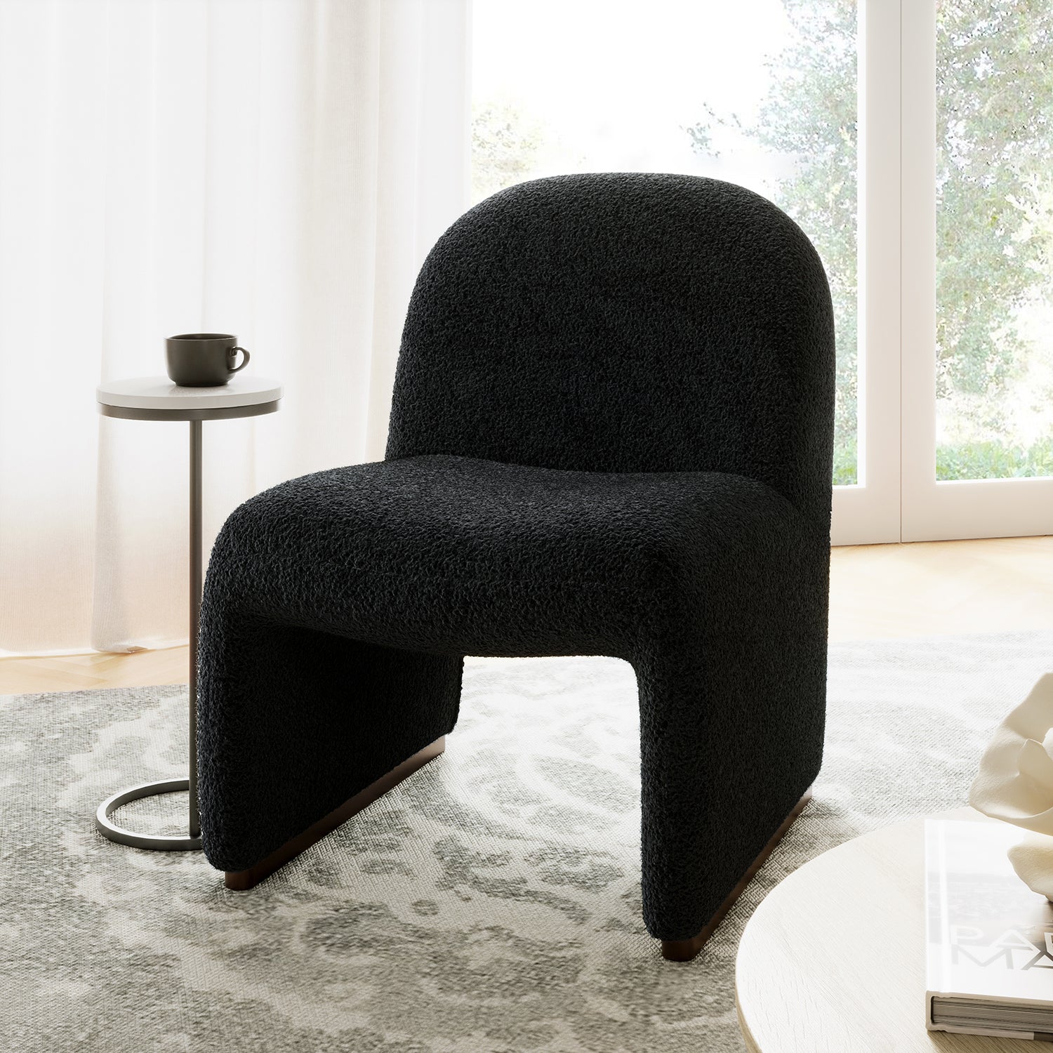 Ludwig Side Chair - Modern Dining Chair with Wooden Legs & Upholstered Seat - Perfect for Kitchen, Dining Room, and Office Use