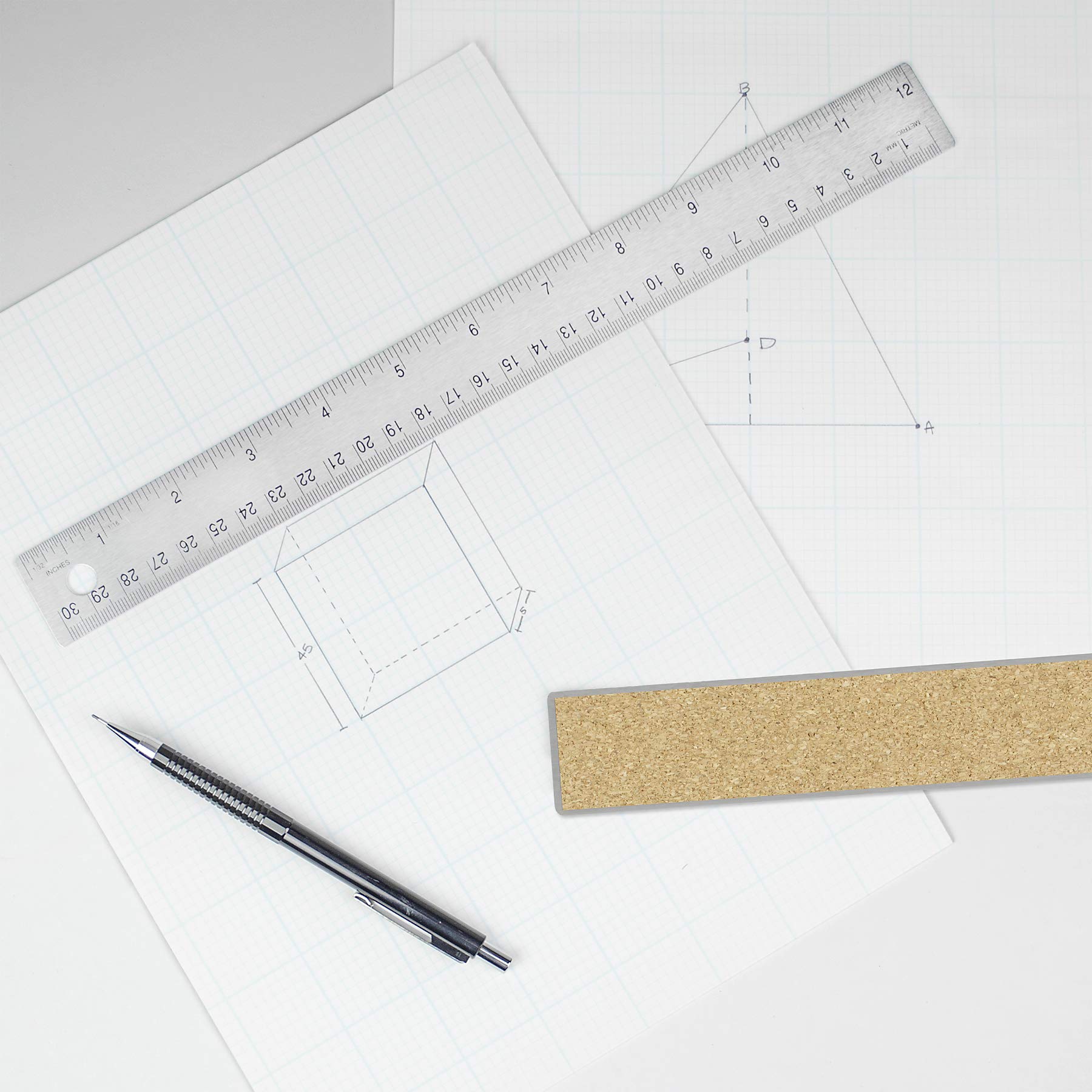 Alumicolor 18-Inch Flexible Stainless Steel Ruler - Durable Measuring Tool for DIY Projects, Crafting, and Engineering Work