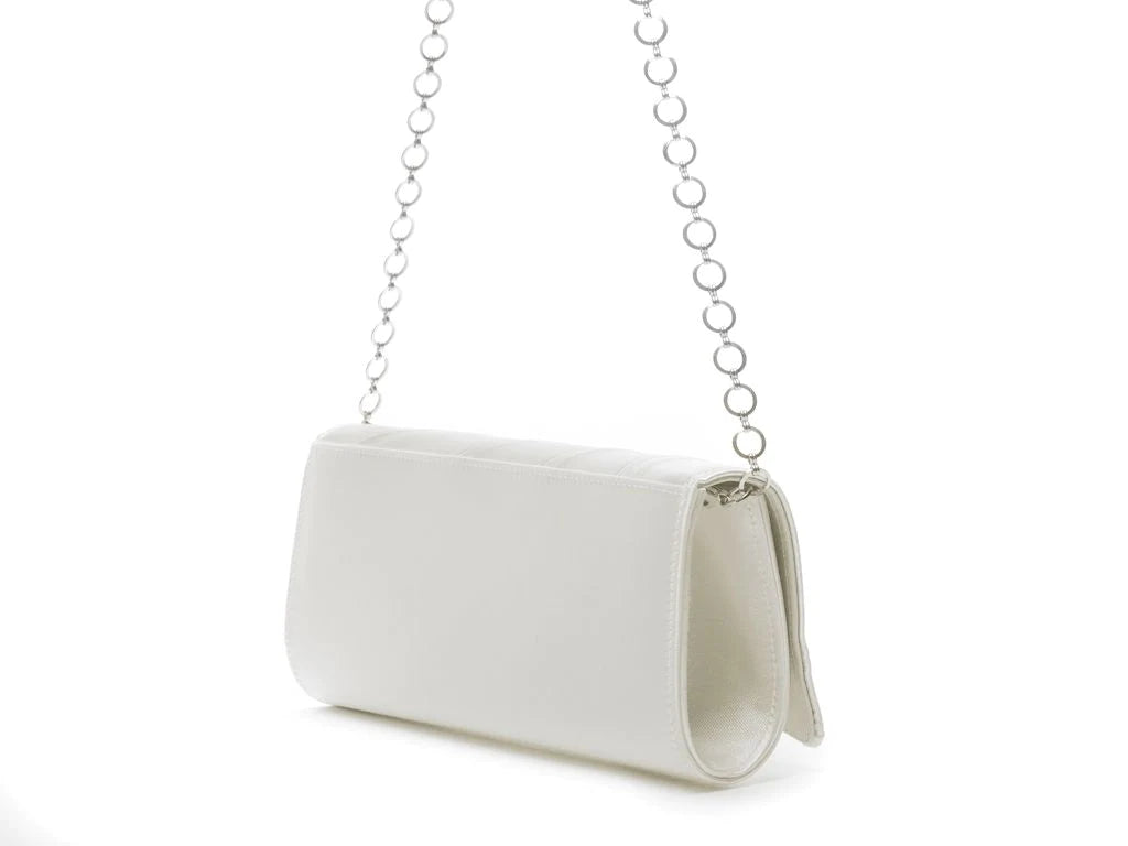 Ivory Satin Bridal Clutch Bag - Elegant Wedding Purse for Bride, Bridesmaid & Special Occasions | Perfect for Ceremony, Reception & Formal Events