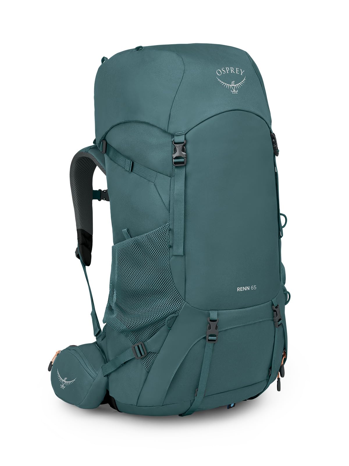 Osprey Renn 65L Women's Backpacking Backpack - Lightweight Hiking Pack for Outdoor Adventures, Cascade Blue/Melon Orange - Perfect for Camping, Trekking & Travel