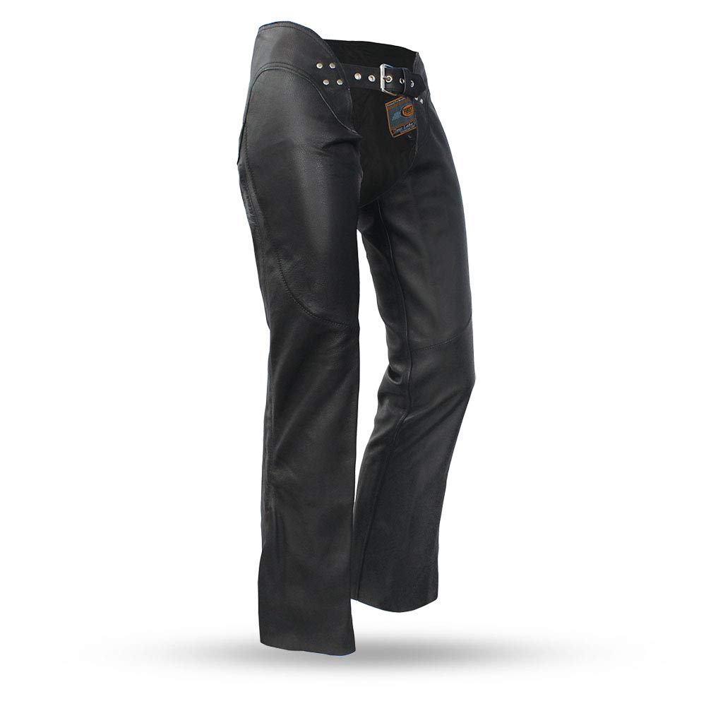 First Mfg Co - Women's Motorcycle Leather Chaps for Biker Riding - Perfect for Harley Davidson & Cruiser Motorcycles - Durable & Stylish for Long Rides & Outdoor Adventures