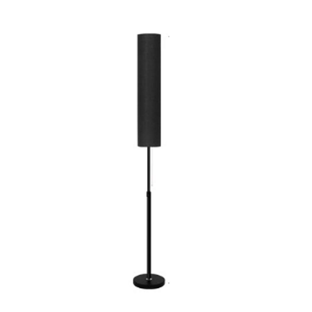 Dimmable Adjustable Floor Lamp for Living Room, Bedroom & Office - Rustic Fabric Standing Lamp with Reading Light - Black (Perfect for Cozy Home Decor & Workspaces)