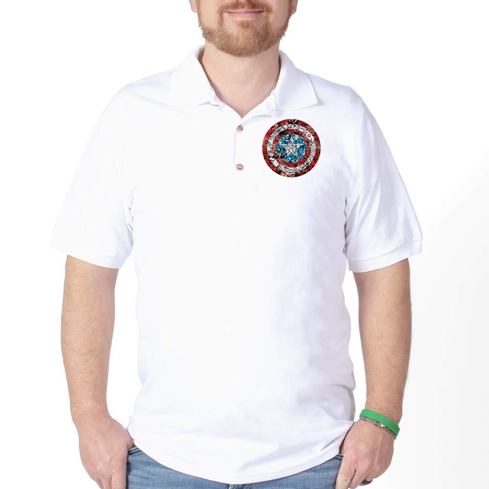 Shield Collage Golf Polo Shirt for Men - Stylish & Comfortable Golf Apparel for Casual Wear & Sports