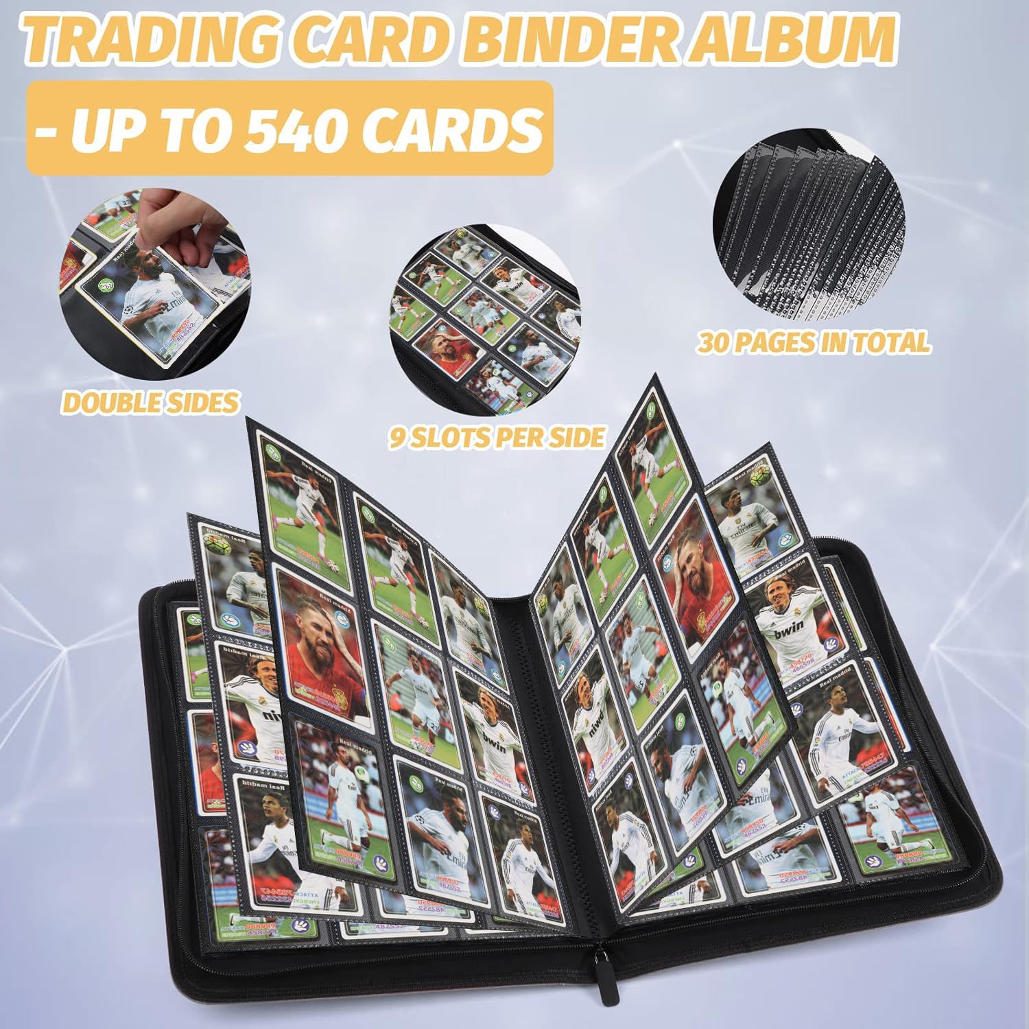 Premium 540-Pocket Side Loading Trading Card Binder - Professional Card Collection Album for TCG, MTG, Baseball & Yu-Gi-Oh Cards (Red) - Perfect for Gaming Tournaments, Collectors & Card Storage Organization