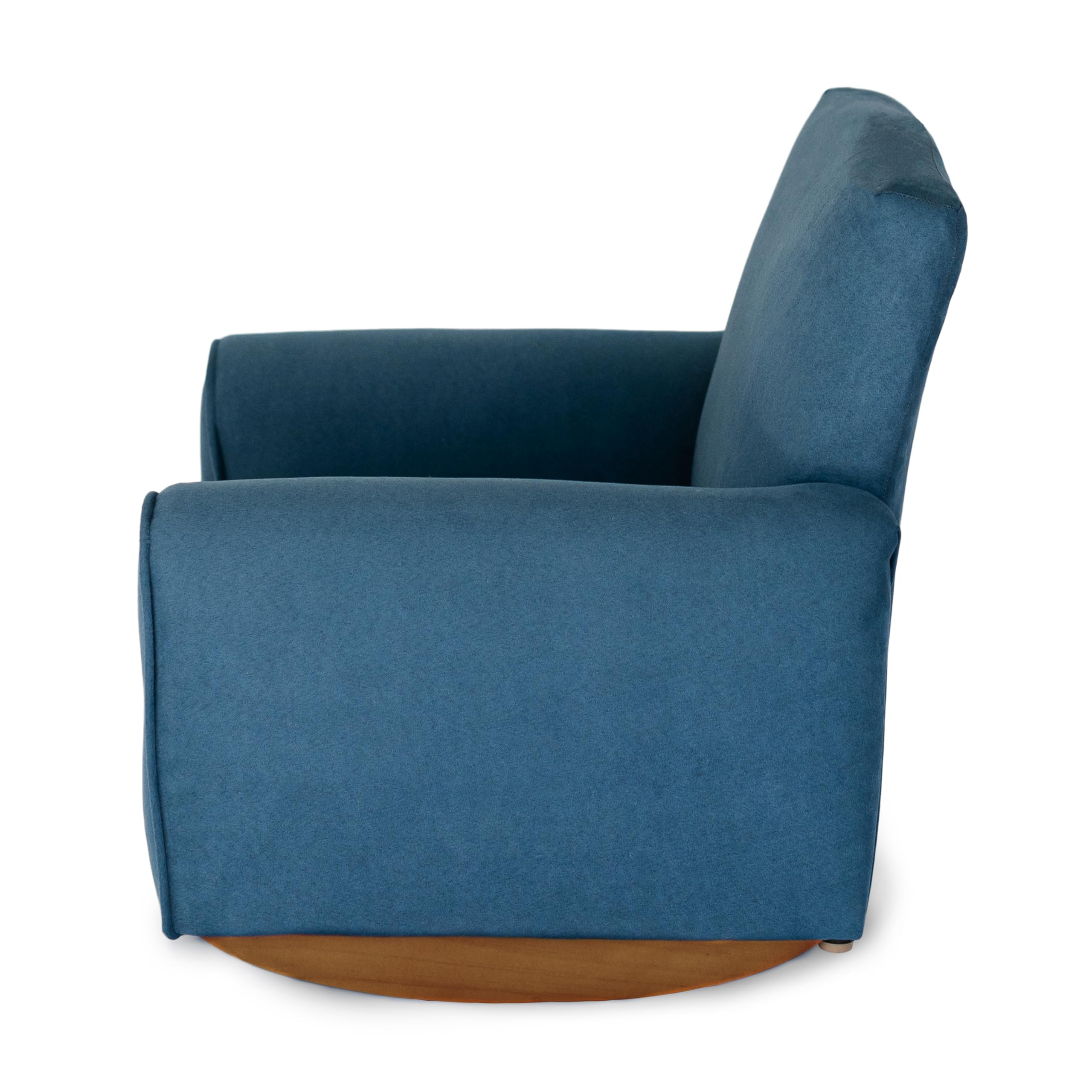 Personalized Kids Rocking Chair with Name - Navy Suede Upholstered Toddler Armchair | Comfortable & Customizable Nursery Furniture for Playroom, Bedroom or Gift