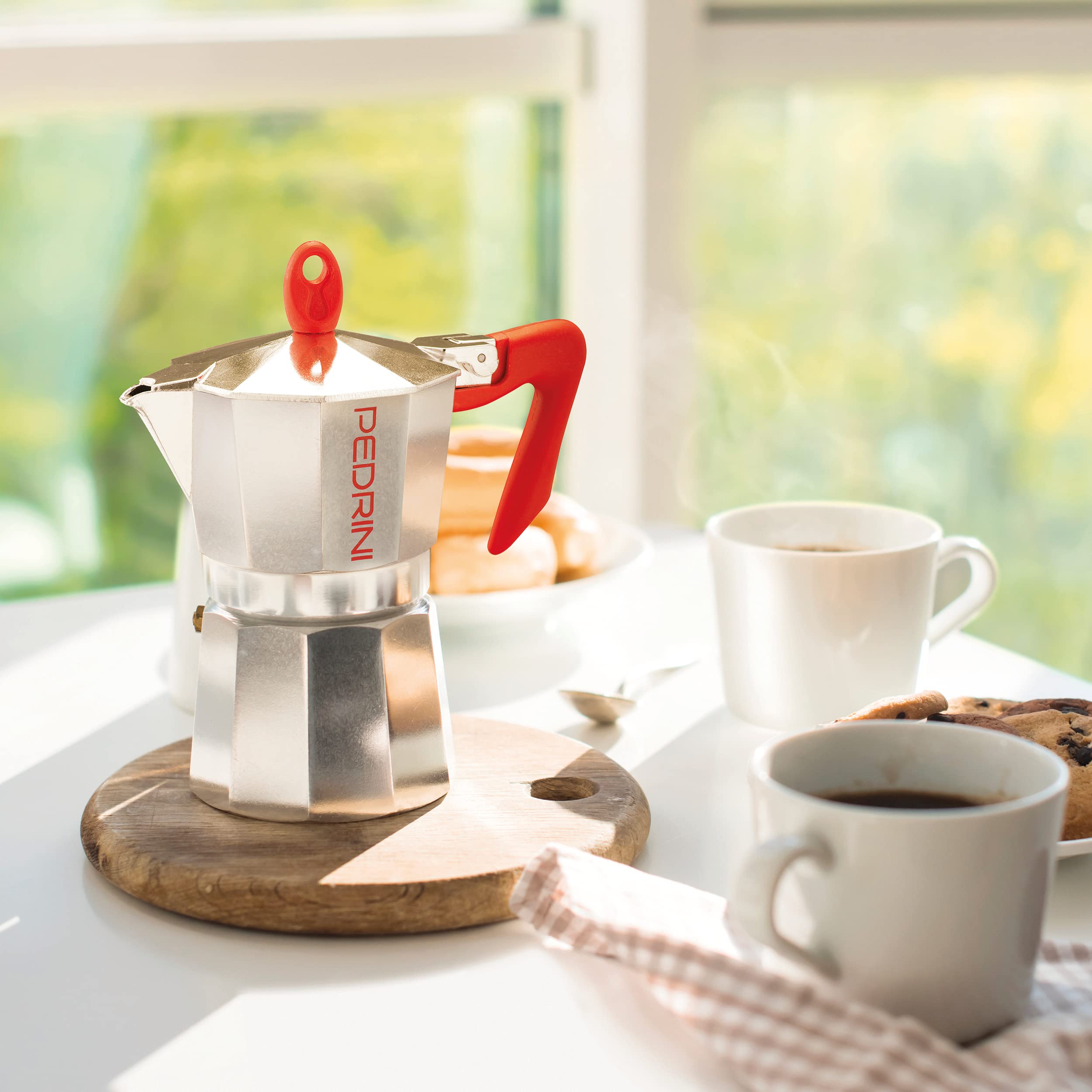 Kaffettiera 9081 Stovetop Espresso Maker - 3 Cup Moka Pot for Rich Italian Coffee - Perfect for Home, Office & Camping Use