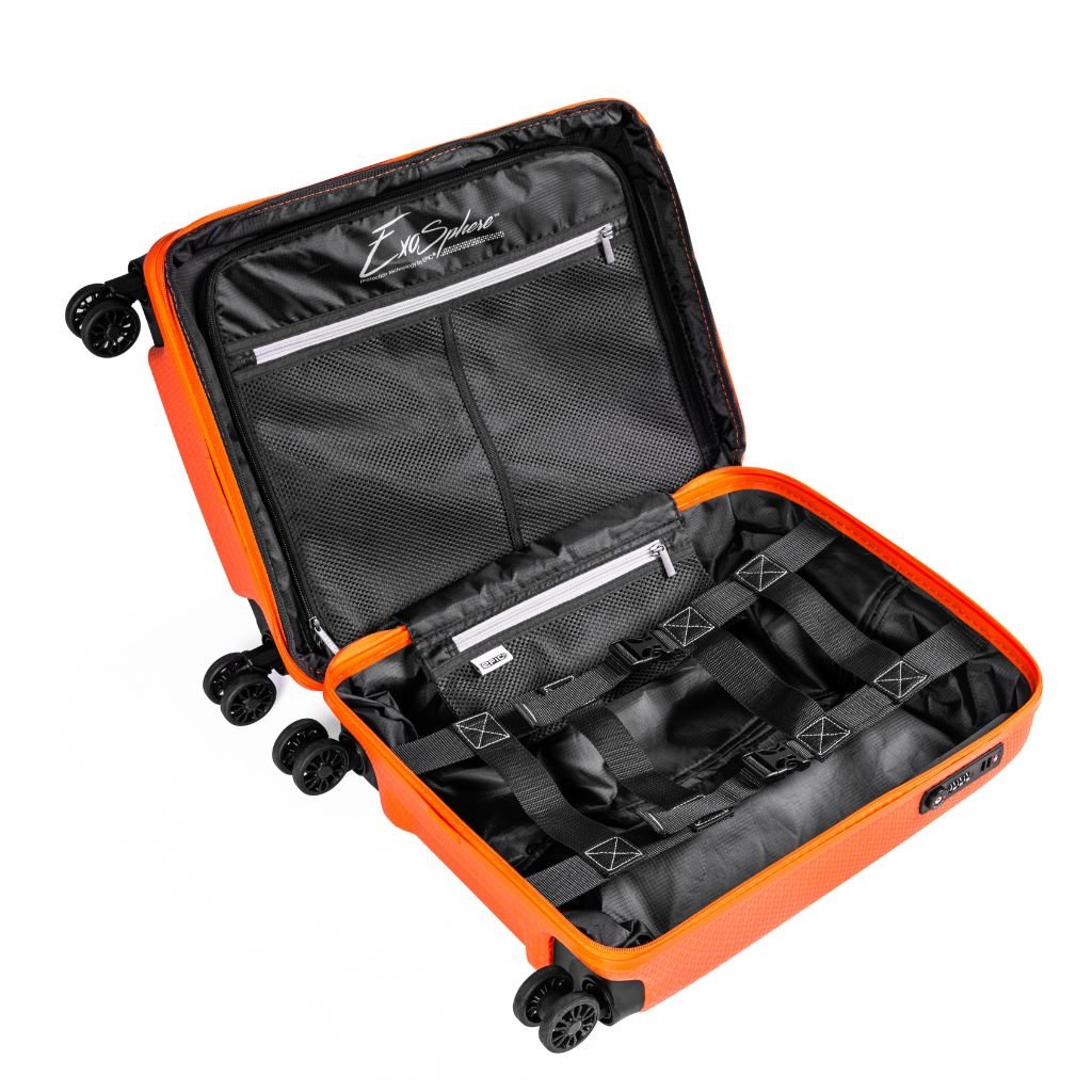 Epic GTO 5.0 55cm Lightweight Carry-On Suitcase in Neon Orange - Perfect for Air Travel & Weekend Getaways