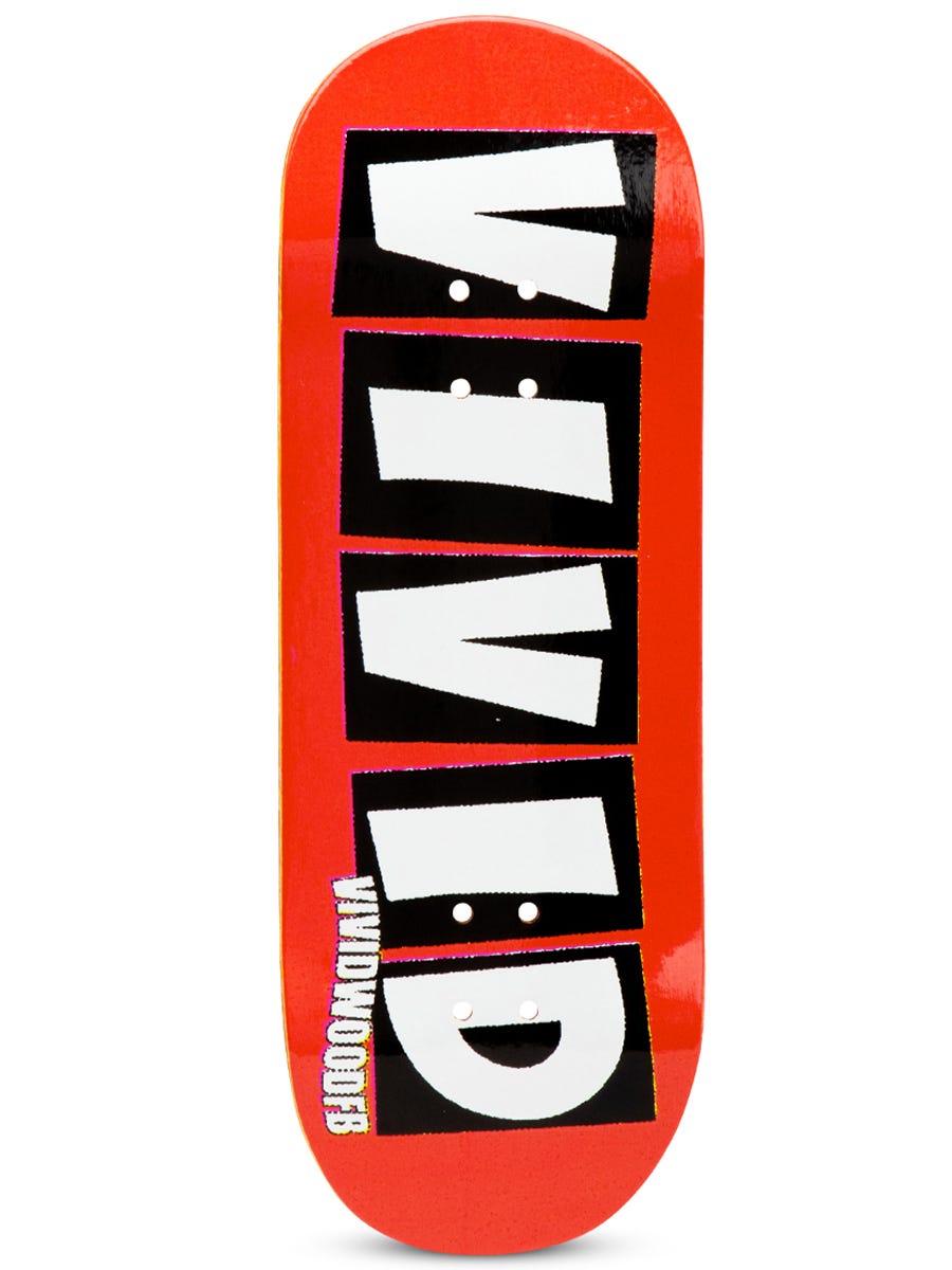 VividWood Fingerboard Deck - Red Vivid Baker Style Professional Skateboard Fingerboard for Tricks & Stunts | Perfect for Skateboard Enthusiasts & Office Stress Relief