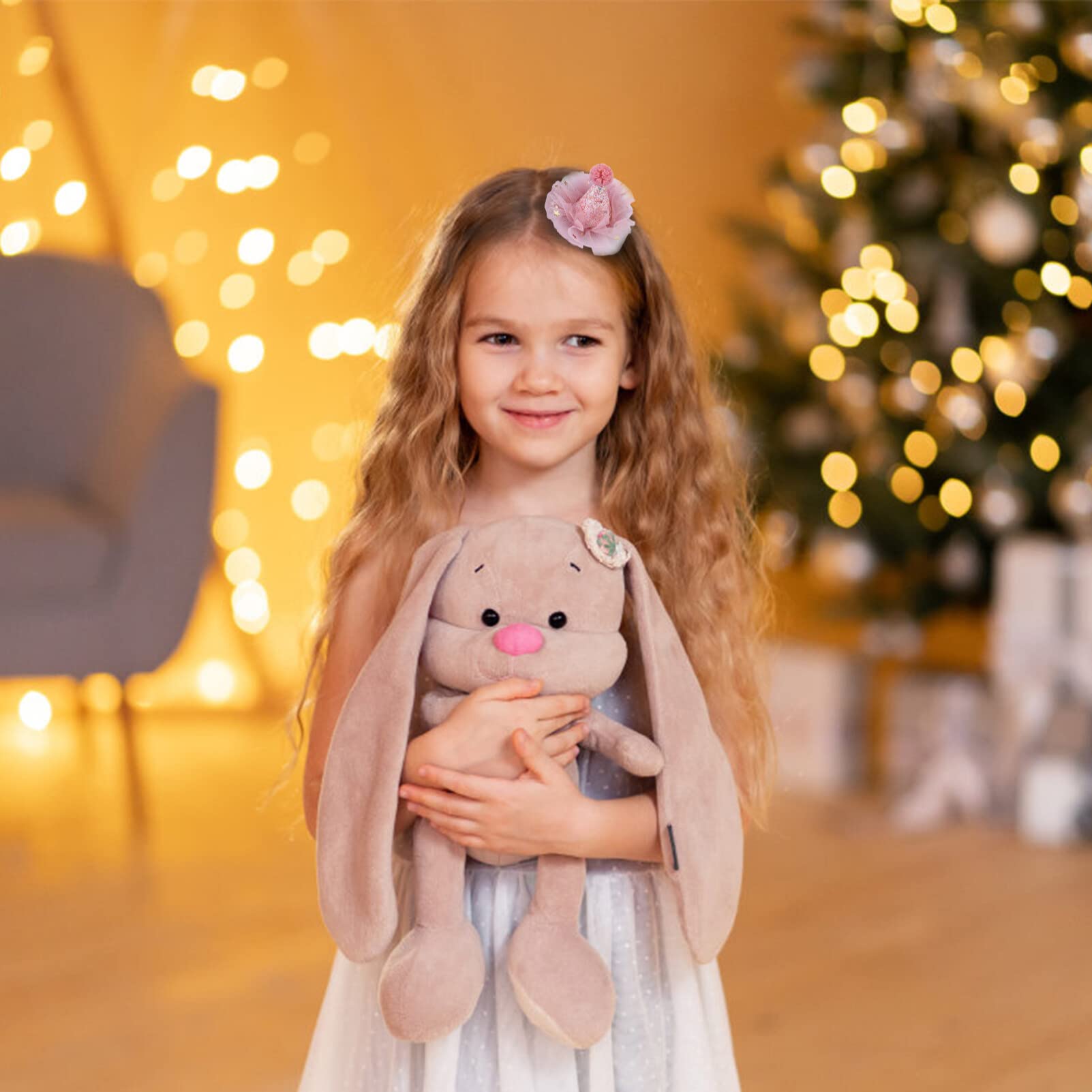 Uonlytech 5pcs Merry Christmas Hair Clips - Sparkling Santa Hat Barrettes for Girls, Holiday Hair Accessories for Christmas & Birthday Parties (Great for Xmas Photos, School Events & Festive Gatherings)