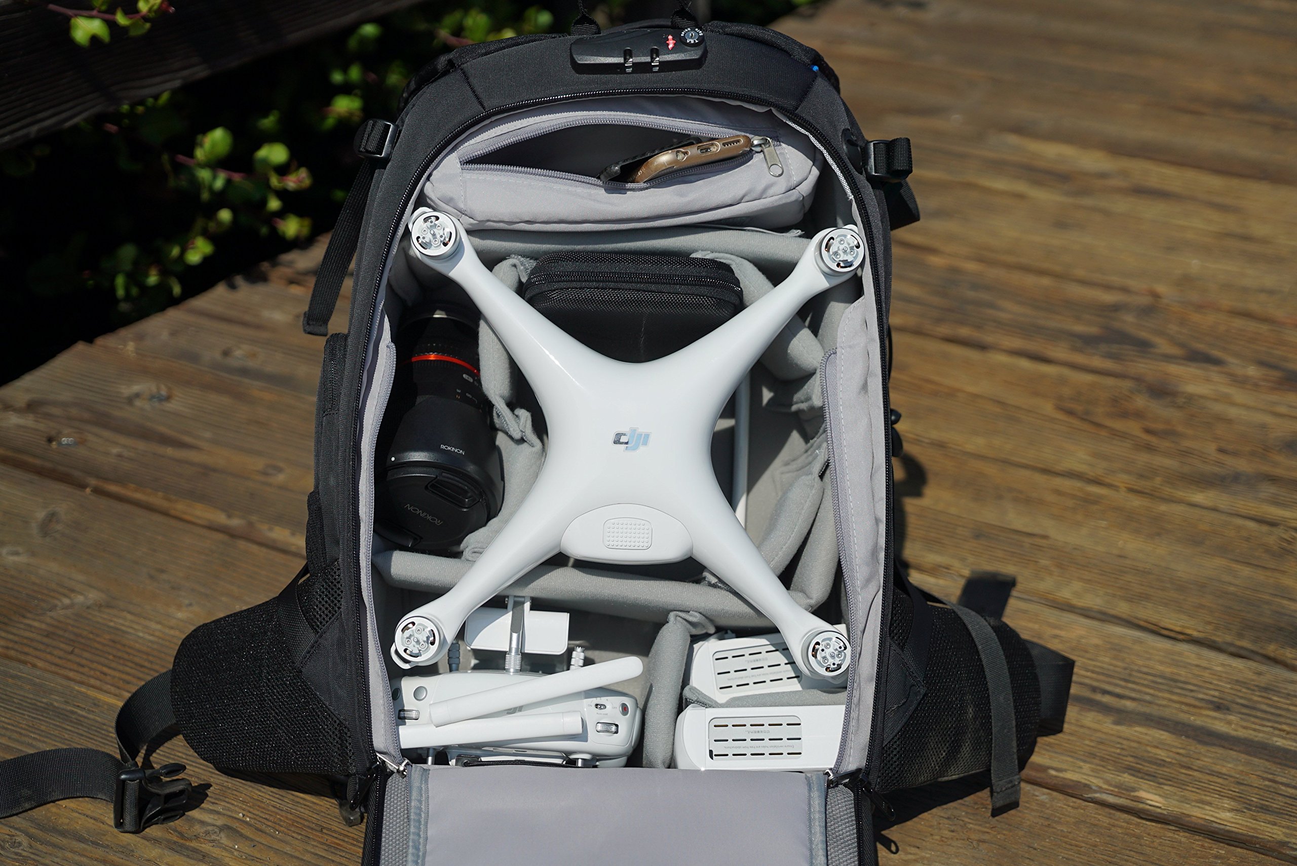 PolarPro DroneTrekker Backpack - Waterproof DJI Mavic 2 Pro/Zoom & Full Frame Camera Case with Customizable Storage - Perfect for Aerial Photography, Travel & Outdoor Adventures