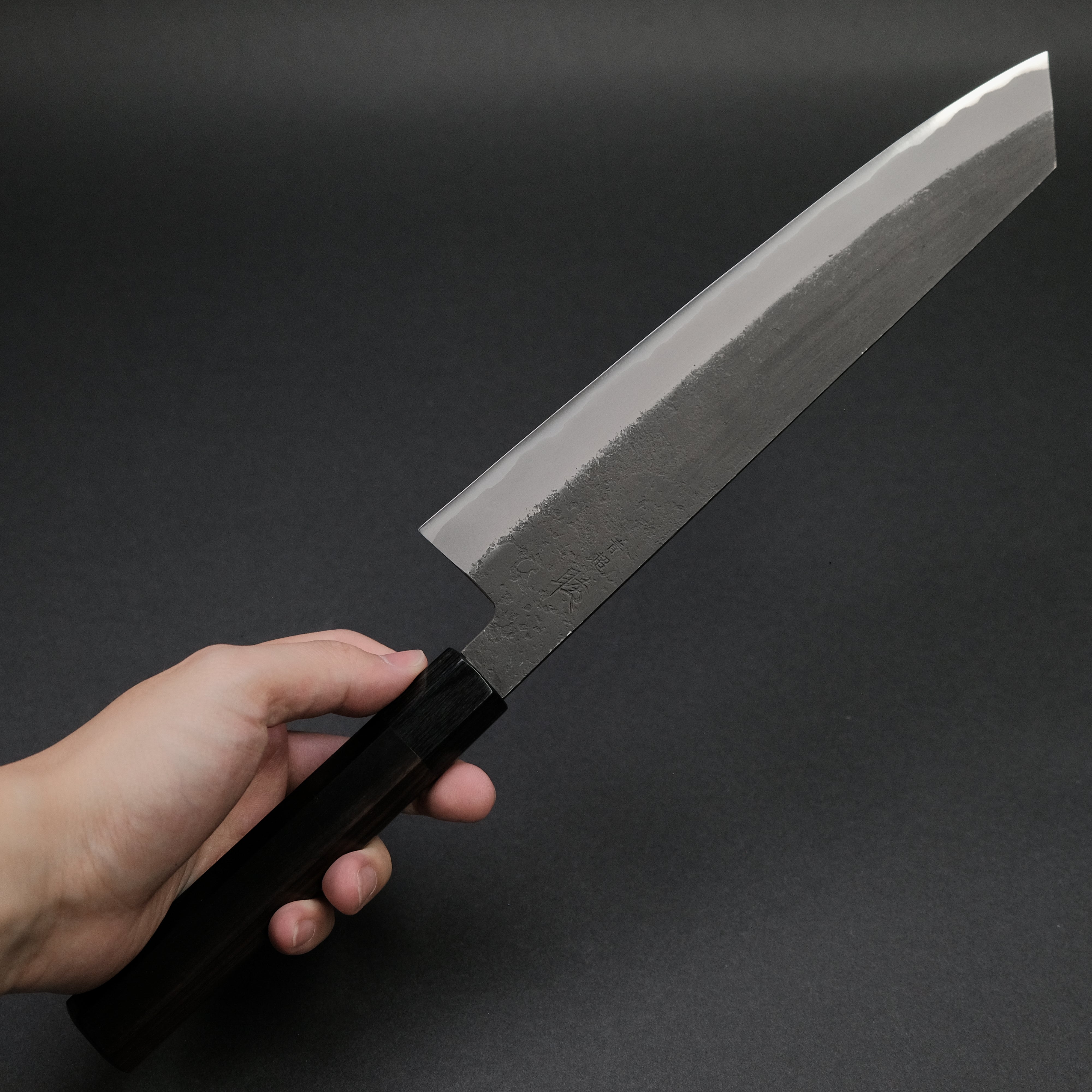 Premium 240mm Mutsumi Blue Super Kurouchi Nashiji Kiritsuke Knife with Ebony Handle - Japanese Chef's Knife for Slicing, Dicing & Precision Cutting