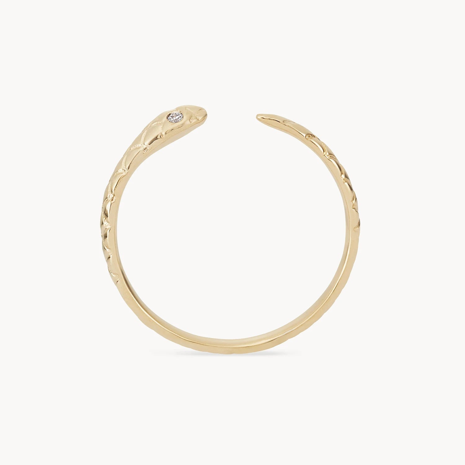 Revival Diamond Snake Ring - 14K Yellow Gold Elegant Jewelry for Women, Perfect for Parties, Weddings & Special Occasions