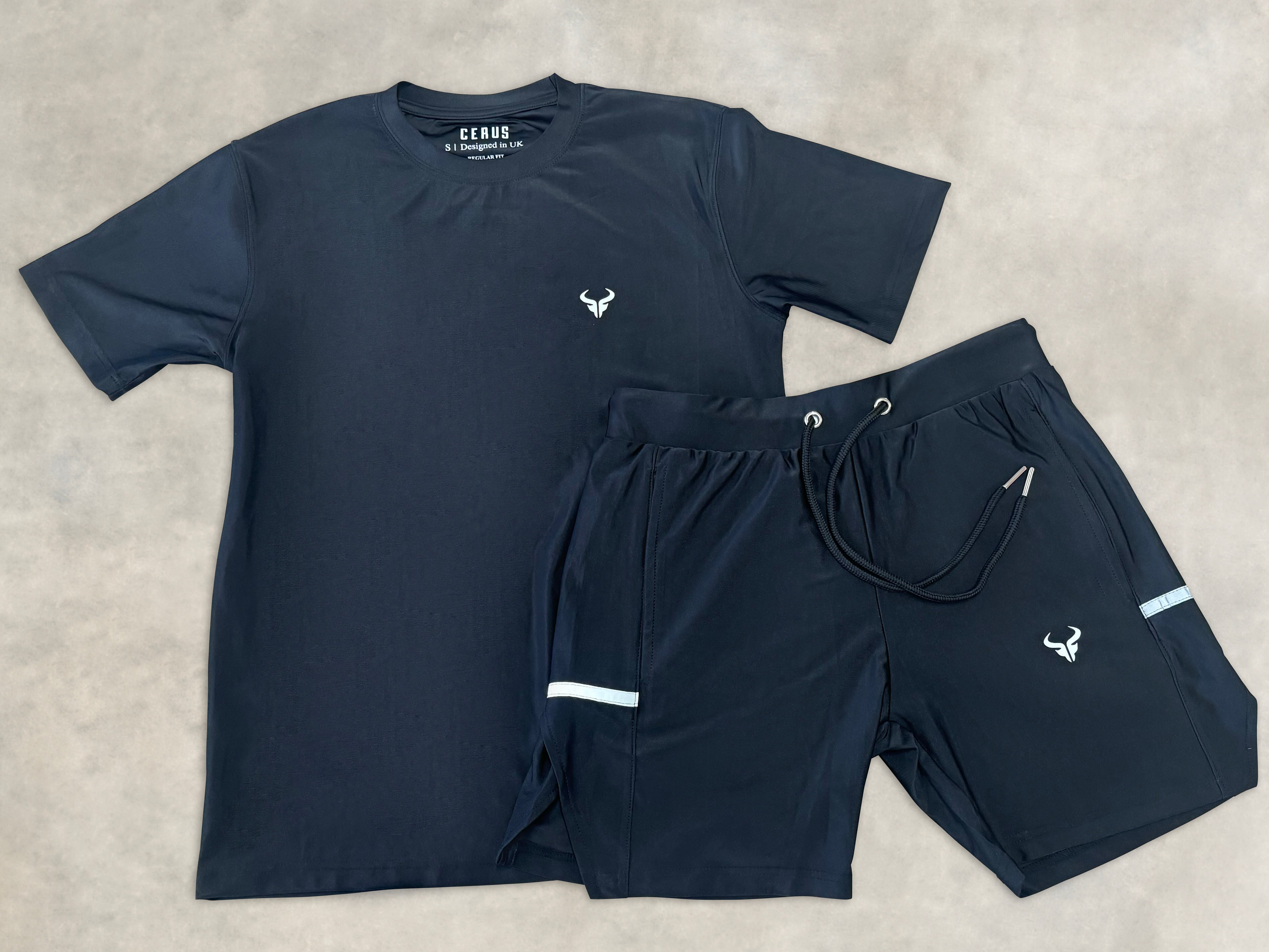 Cerus Black Edge Linerless Running Shorts for Men - Lightweight Quick-Dry Gym Workout Shorts with Pockets - Perfect for Jogging, Training & Outdoor Activities