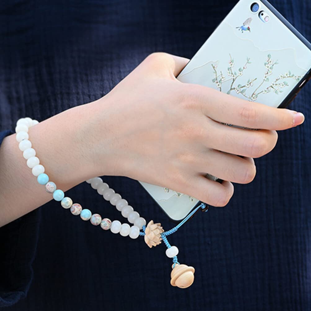 Chinese Style Beaded Phone Charm Lanyard - Anti-Lost Mobile Phone Strap for Women & Men, Elegant Phone Hanging Rope Decoration for Everyday Use, Travel, and Gifting