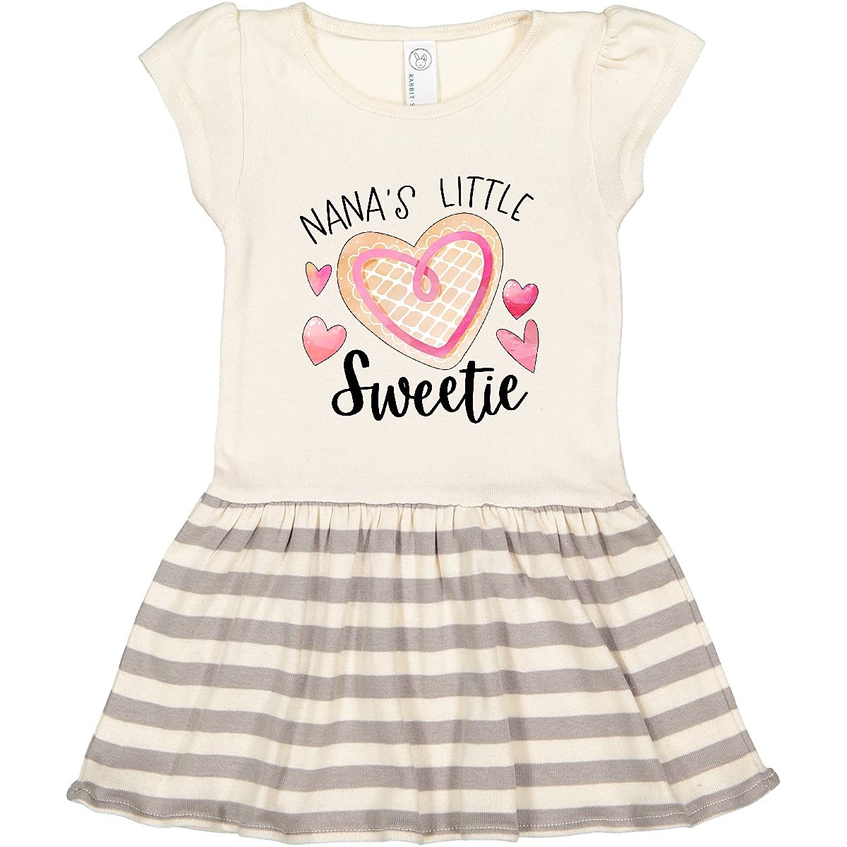 Inktastic Nana's Little Sweetie Pink Heart Cookie Toddler Dress - Cute Outfit for Girls, Birthday Gift, Family Reunion, Photo Shoot & Special Occasions