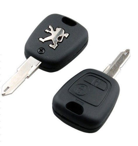 RKFUK® DIY Repair Kit - Replacement 2 Button Remote Car Key Fob Case with Blade, Battery & Micro Switches for Peugeot 106 206 306 406 107 207 307 407 Keys | Compatible with Peugeot Cars & Vans | Easy Key Fob Repair at Home or On-the-Go
