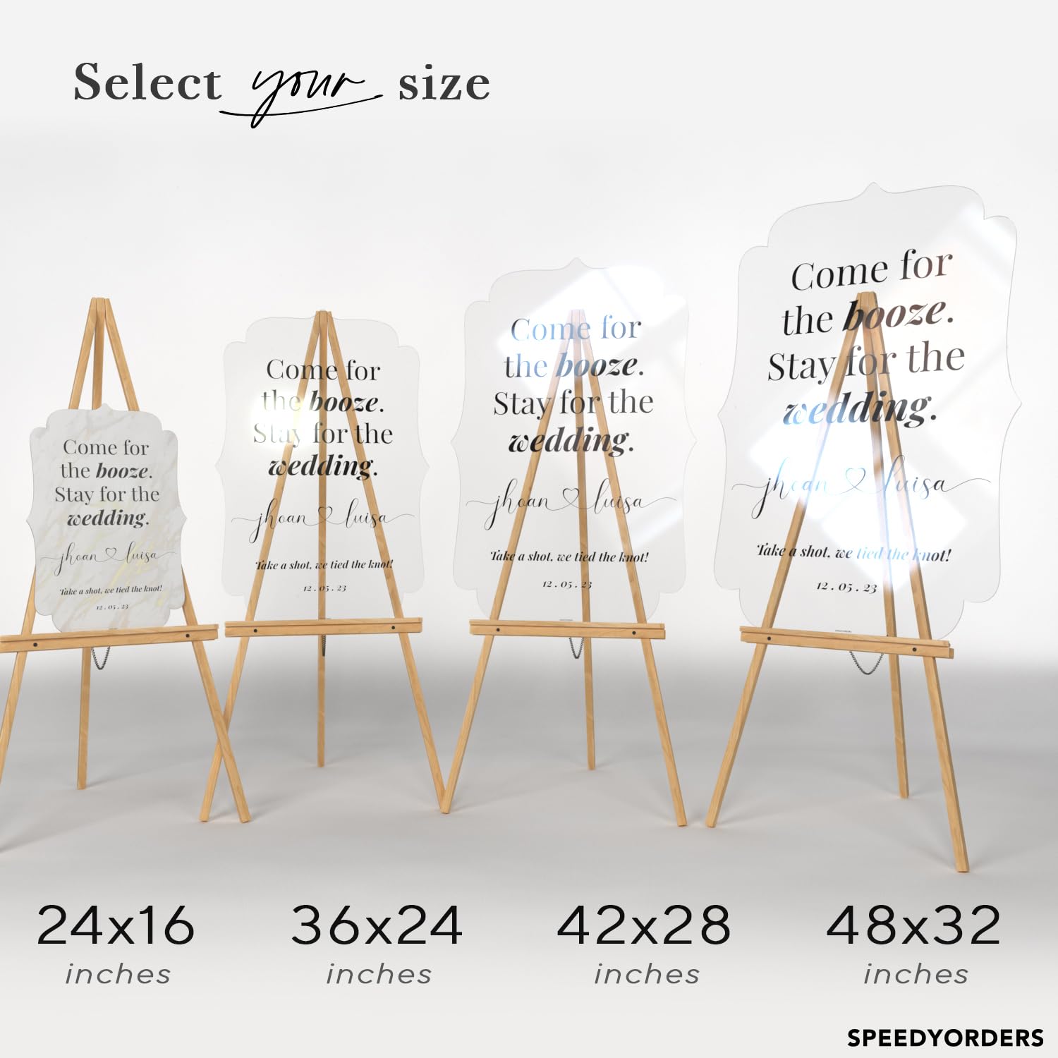 Custom Acrylic Wedding Welcome Sign - 'Take A Shot We Tied The Knot' Funny Reception Decor - Perfect for Bar Areas & Photo Backdrops at Weddings & Celebrations