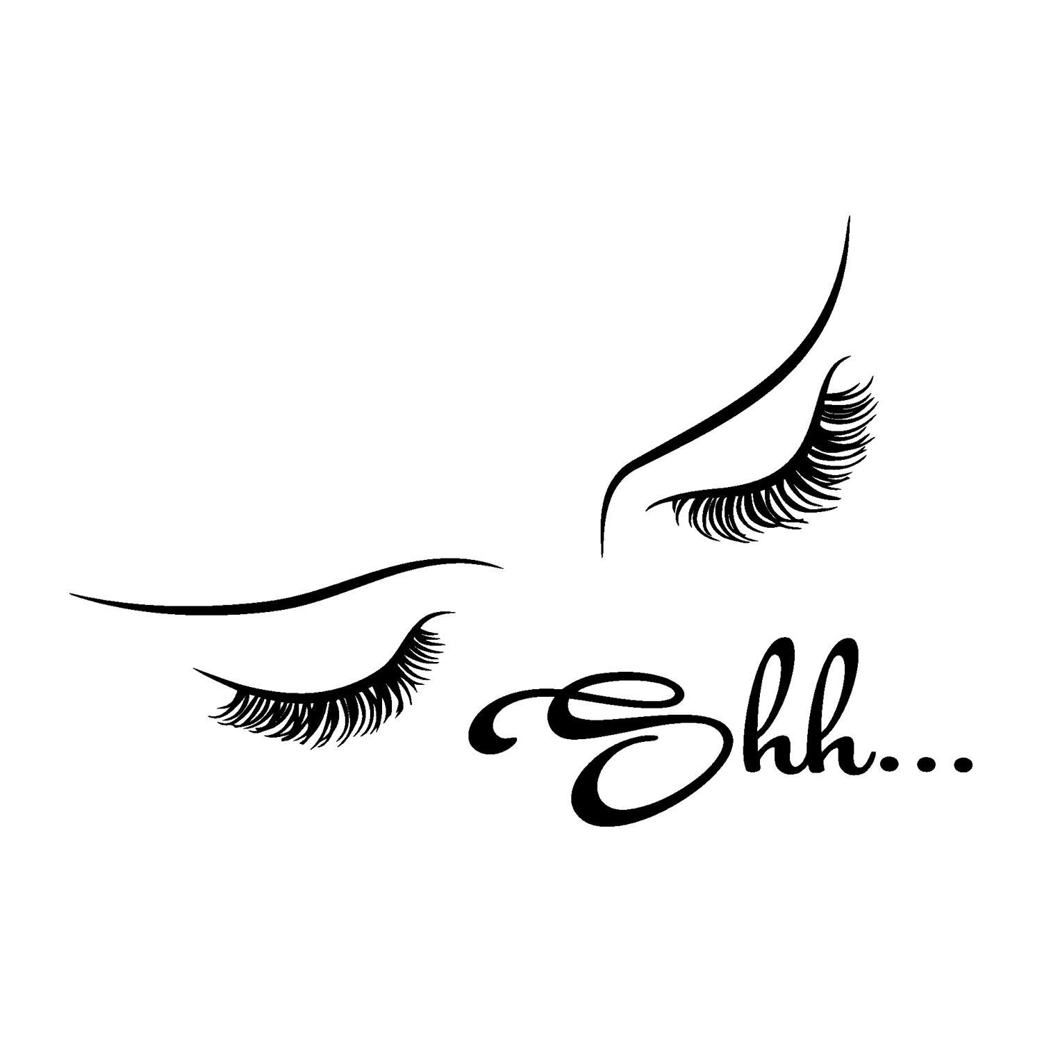 Removable Eyelash & Eyebrow Wall Decal Stickers - Custom Color Dreamy Bedroom Decor - 39.45x66 in Studio Art Stickers for Girls Room, Dorm, Salon (MIha0019)