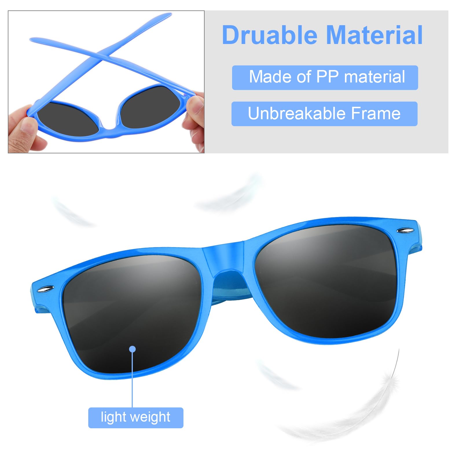 FEPITO Kids Party Sunglasses Bulk Pack - Fun Birthday Party Favors & Supplies for Boys and Girls - Perfect for Birthday Parties, Pool Parties, and Summer Events