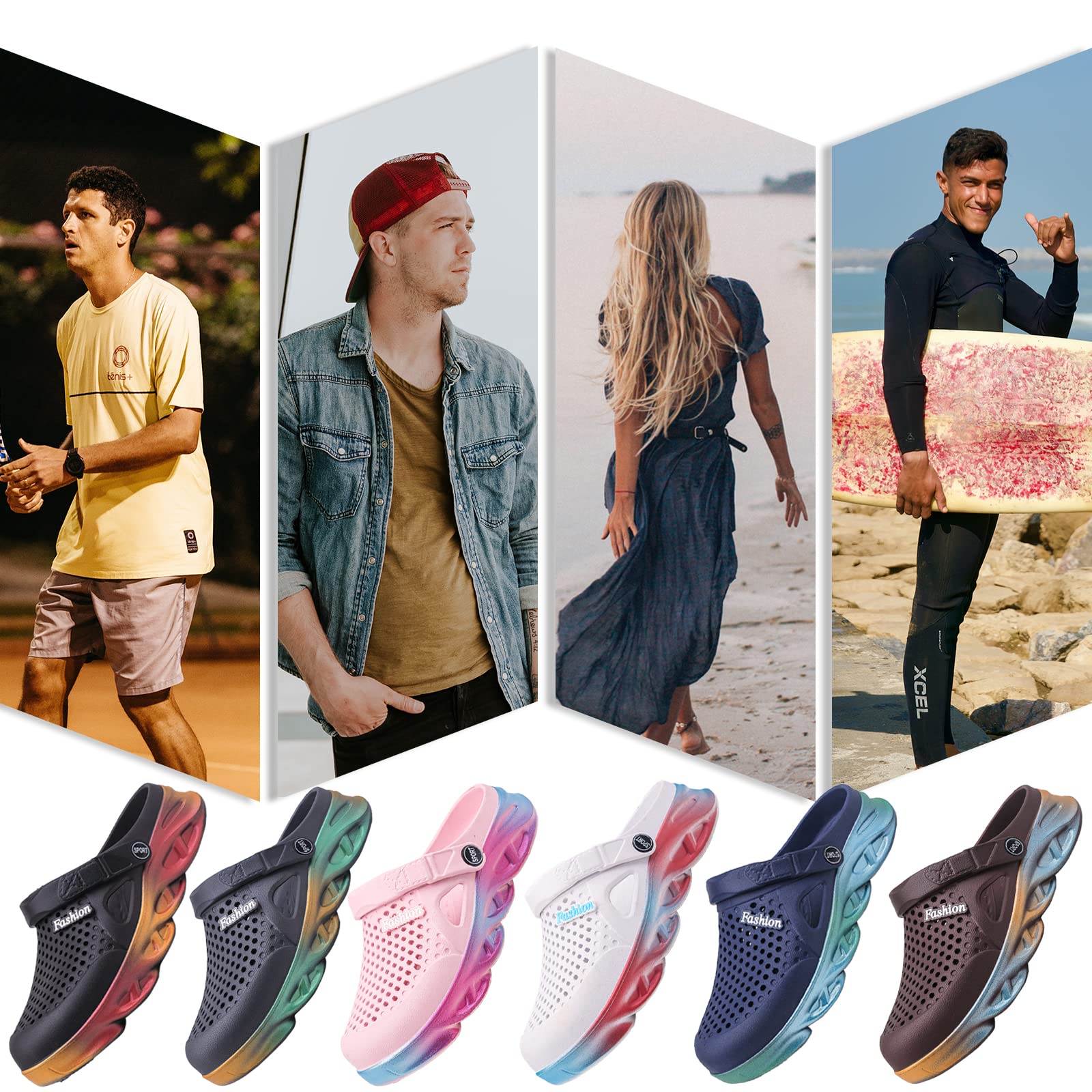 CYian Women's & Men's Anti-Slip Water Sandals - Summer Garden Clogs with Arch Support | Perfect for Beach, Pool, Yoga & Outdoor Activities