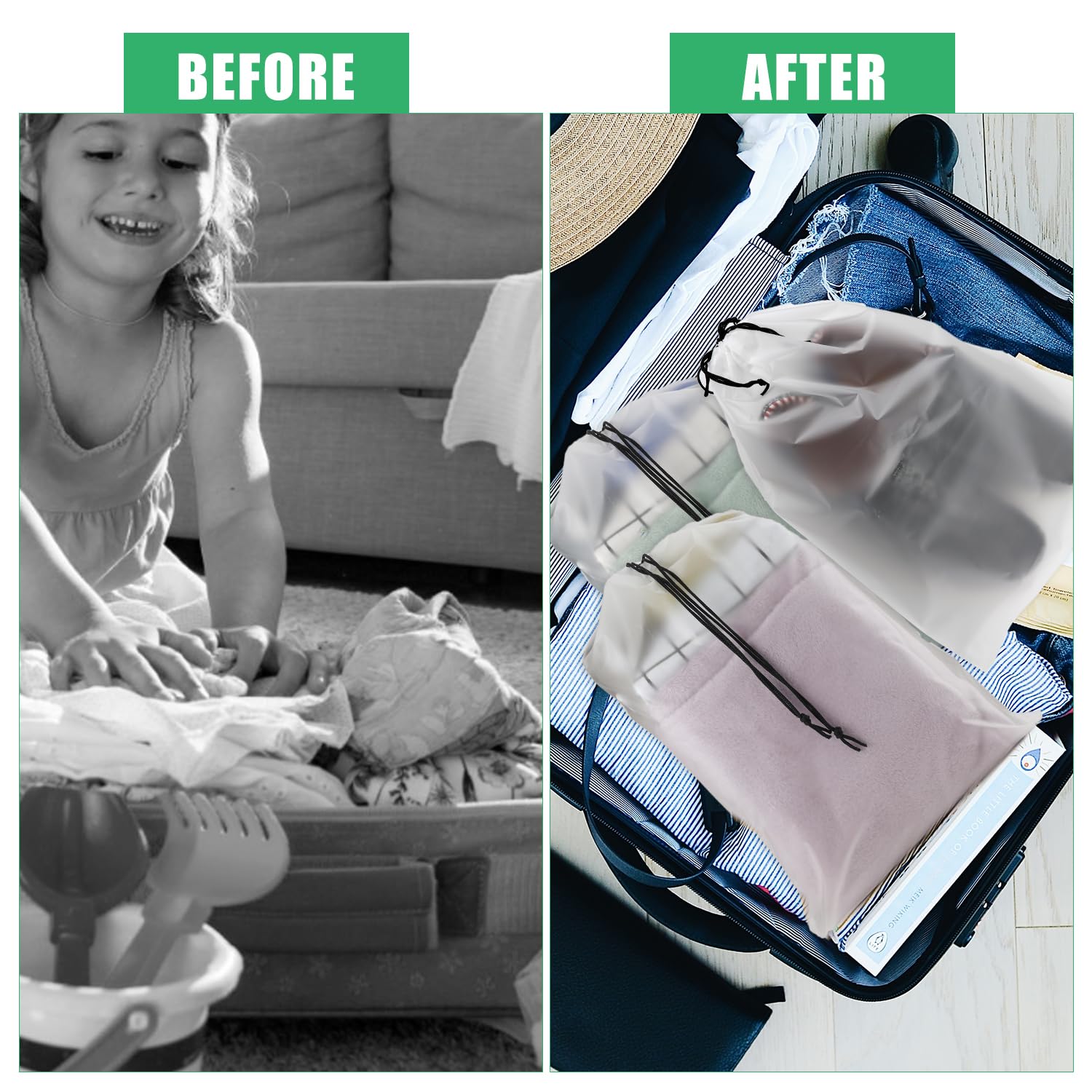 20pcs Clear Travel Shoe Bags - 15.7x11.8 Inch Large Transparent Shoe Covers with Drawstring for Suitcase Packing, Shoe Storage & Moving Organizers - Perfect for Travel, Gym, Home Storage & Dust Protection (Men & Women)