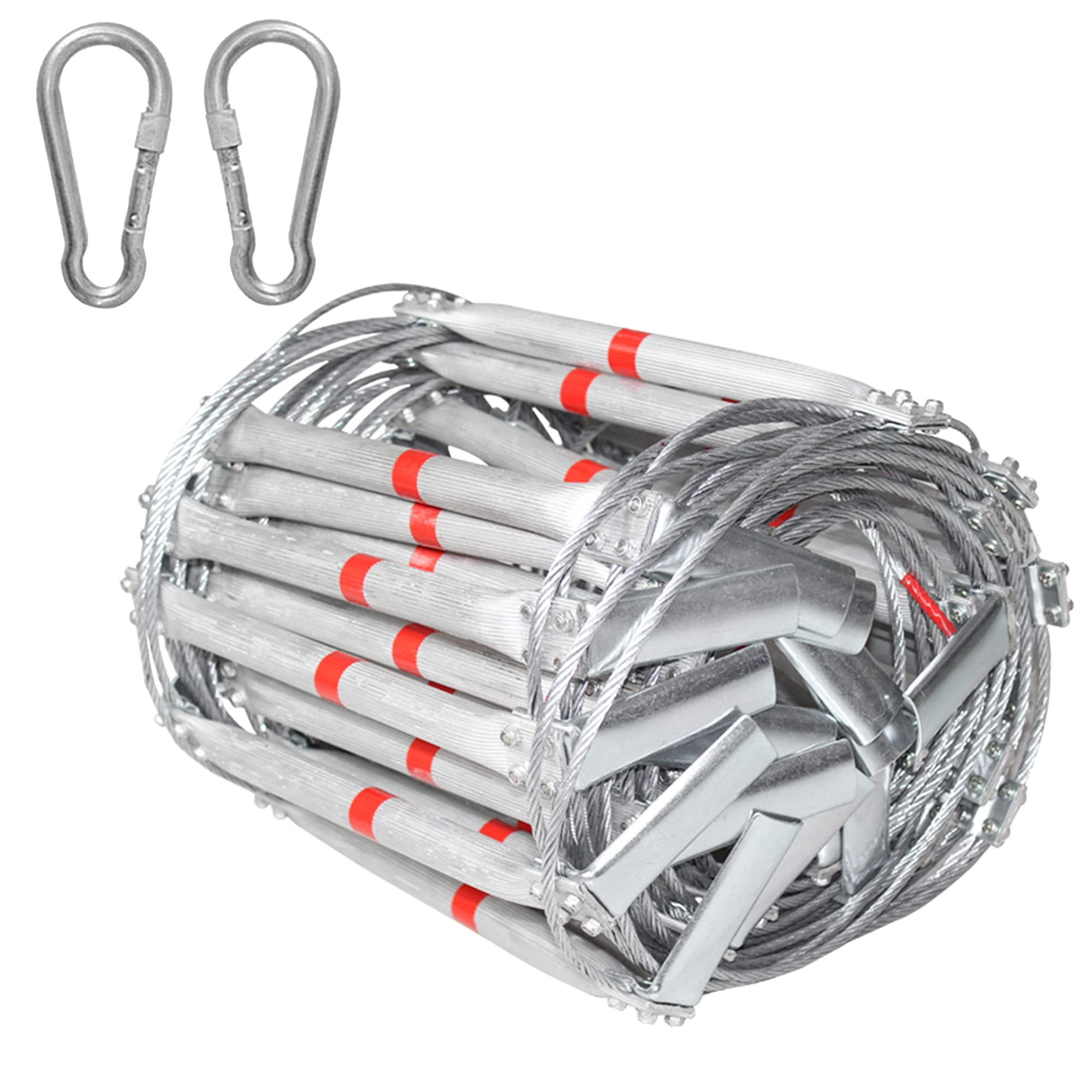 TGHY 7-Story Emergency Fire Escape Ladder - Heavy Duty 1102lbs Capacity Aluminum Alloy Safety Rope Ladder with Hooks | Fast Deployment for Home Safety & High-Altitude Work | Perfect for Apartments, Offices & Emergency Evacuation