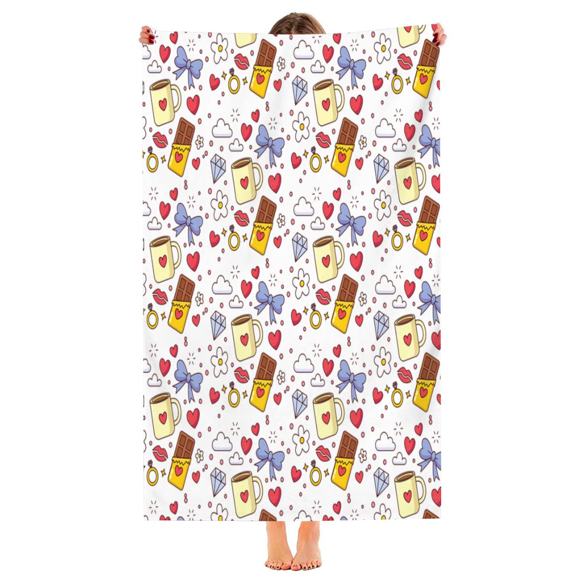 Premium Quick-Dry Sandproof Beach Towel - Super Absorbent 33x52in for Travel, Pool, Swimming, Bath, Camping, Yoga & Gym - Perfect for Afternoon Tea, Coffee Breaks & Dessert Picnics by the Shore