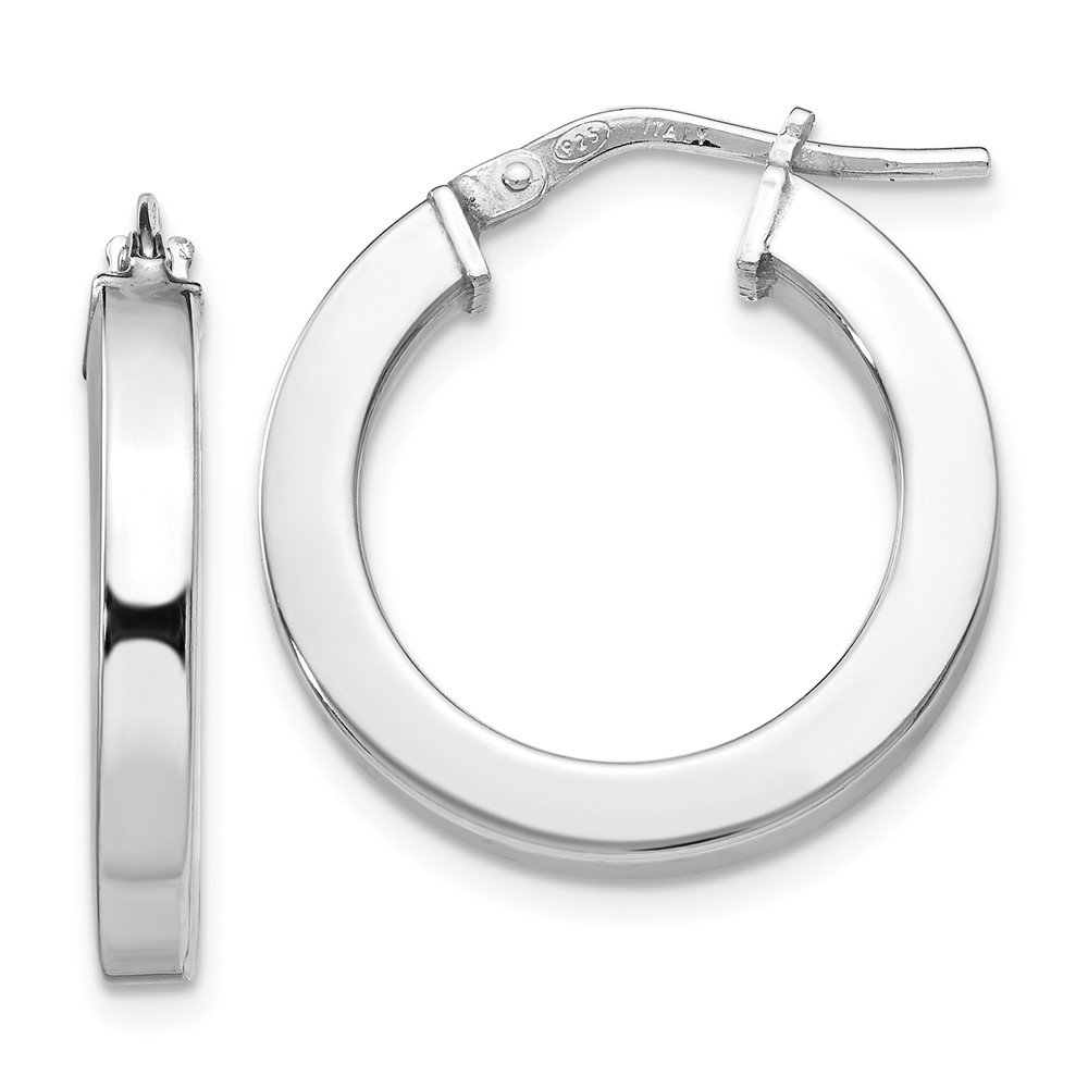 925 Sterling Silver Tube Hoop Earrings - 21mm x 20mm Hypoallergenic Dainty Minimalist Jewelry for Women - Perfect for Everyday Wear, Parties & Gifts
