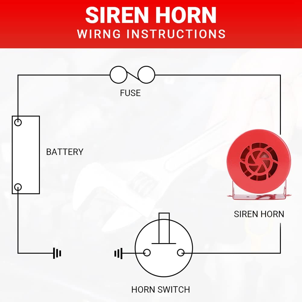12V Aublinto Motor Alarm with 110dB Air Horn - Loud Electric Car Alarm for Vehicles, Boats & Motorcycles - Perfect for Theft Prevention & Safety Alerts