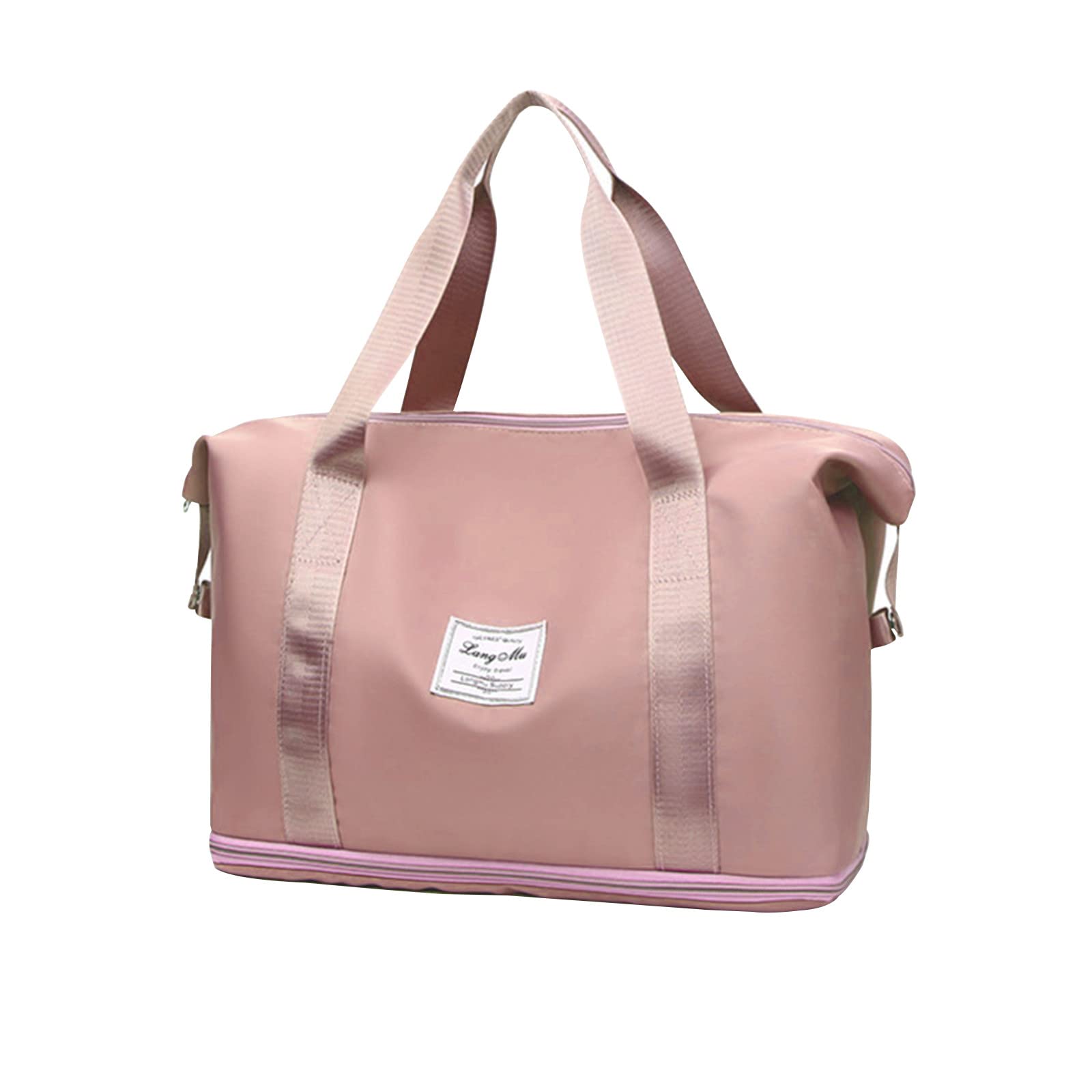 **Expandable Gym Duffle Bag for Men & Women - Large Capacity Lightweight Sports & Travel Duffel - Perfect for Workout, Weekend Trips & Overnight Travel (Pink)**