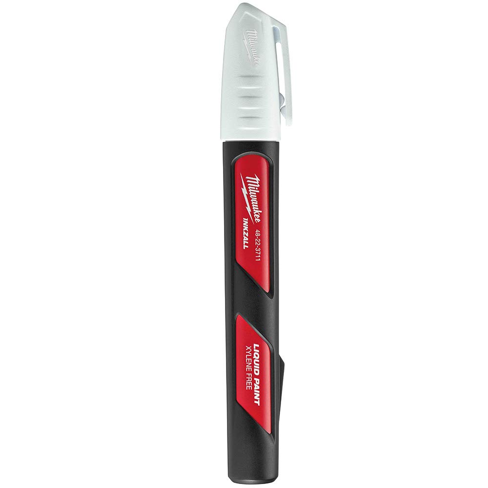 Milwaukee Electric Tools White Paint Marker (48-22-3712) - Permanent Marker for Metal, Wood, Plastic - Ideal for Construction, DIY Projects & Industrial Labeling