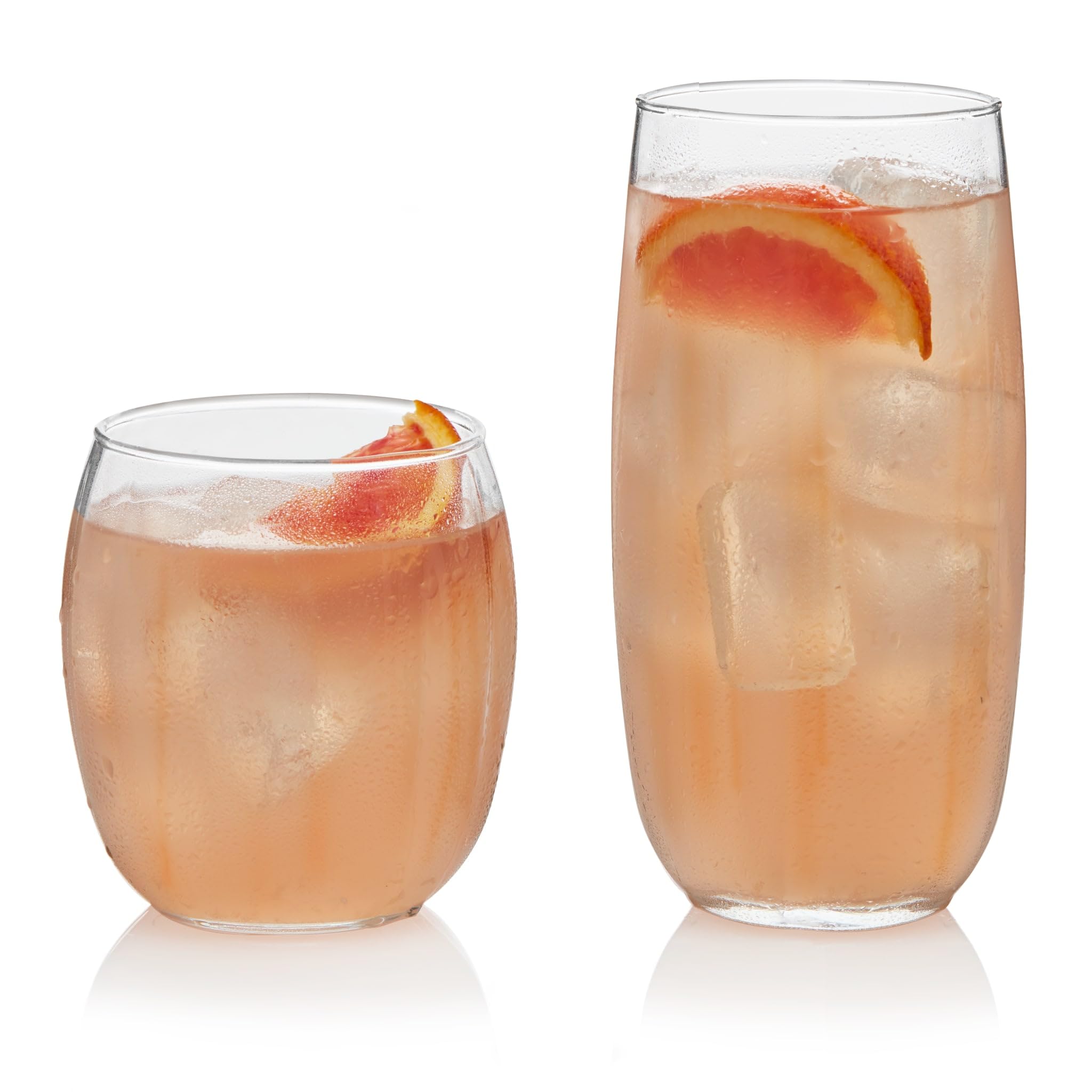 Libbey Samba 16-Piece Glass Set - 8 Tumblers & 8 Rocks Glasses for Cocktails, Iced Coffee, and Juice - Perfect for Home Bars, Parties, and Everyday Use