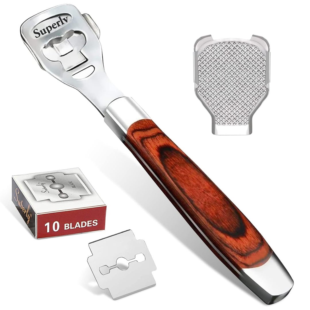 Professional Pedicure Foot File and Callus Remover with Ergonomic Handle - Perfect for At-Home Foot Care, Salon Use, and DIY Manicure/Pedicure Kits