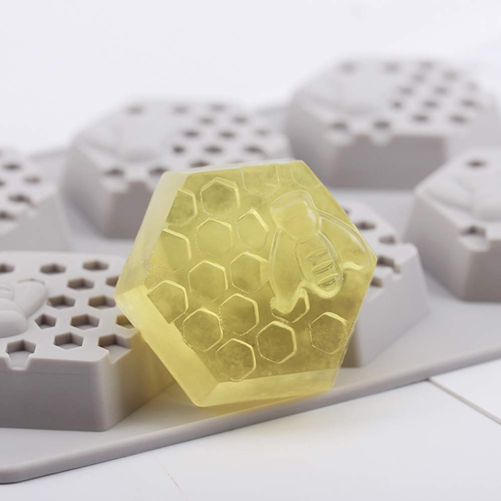 EchoDone 6-Cavity Silicone Honeycomb Mold for Soap, Candle, Baking & Jelly Making - Perfect for Wedding, Christmas Decorations (Set of 2) | DIY Crafts, Dessert Molds, Ice Cube Trays & Home Decor