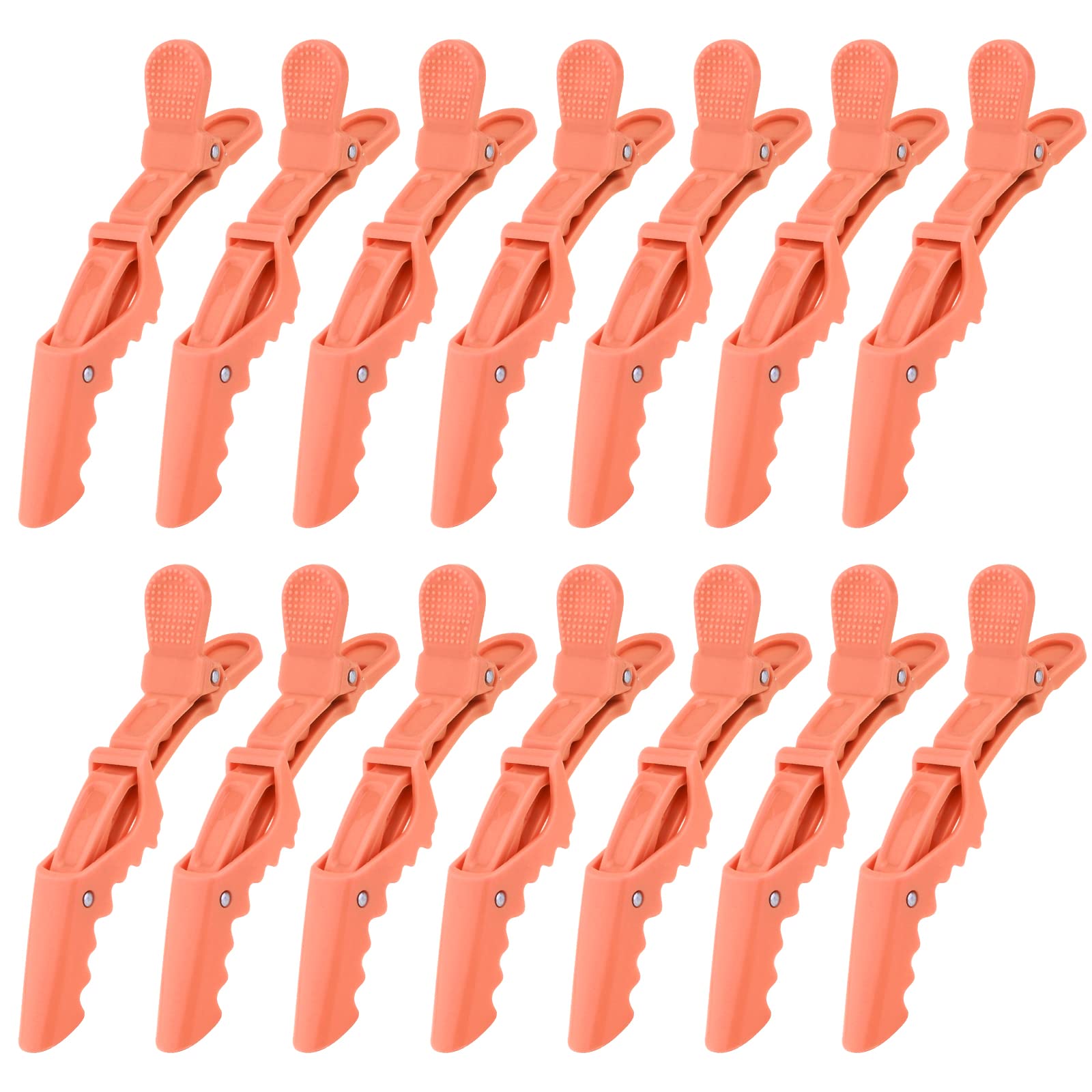 Ondder 14 Pcs Orange Sectioning and Coloring Clips - Large Alligator Hair Styling Clips for Salon & Barber - Hair Cutting Accessories for Women, Men, Teens - Perfect for Hairdressing, Highlights & Styling