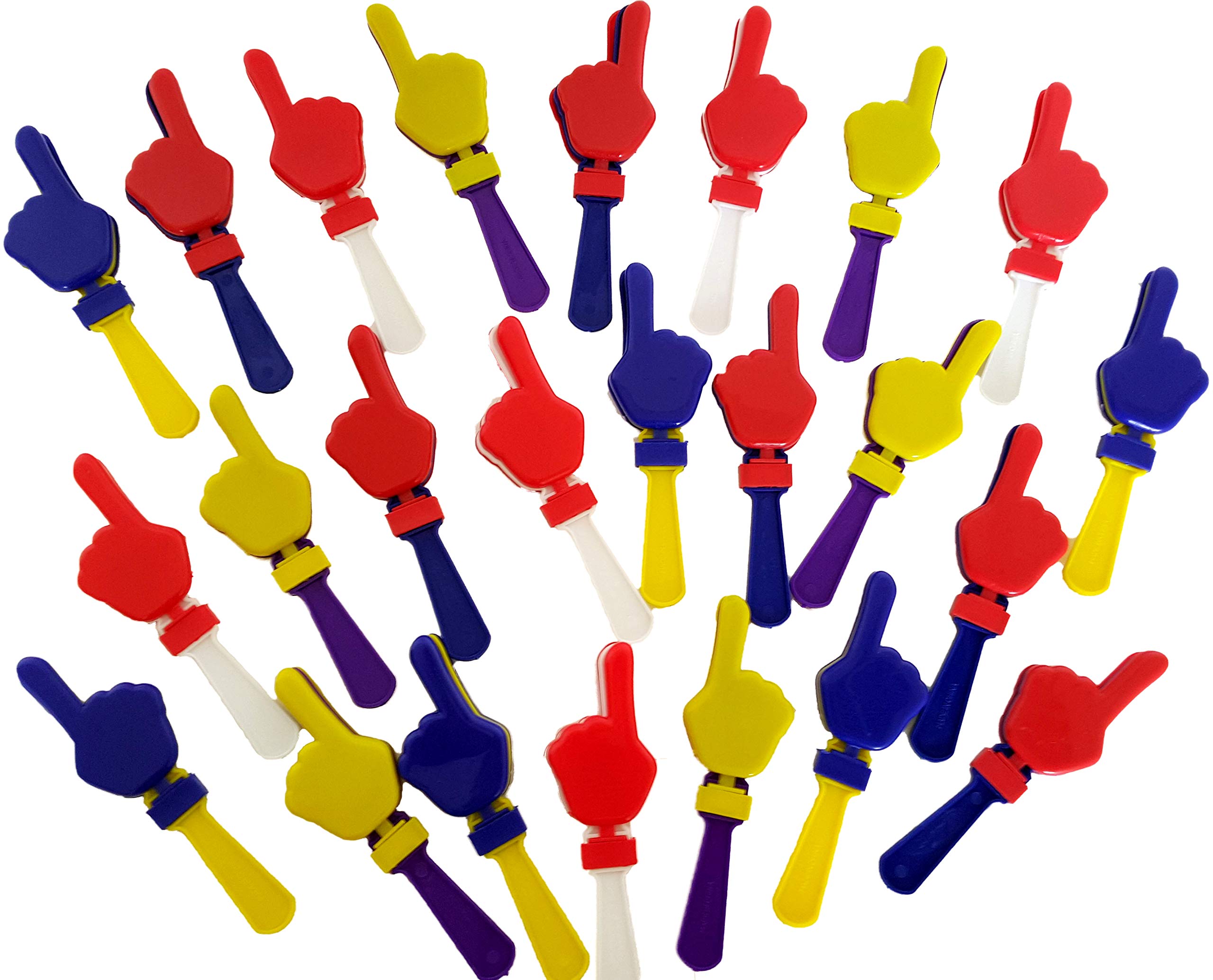 24 Pack Plastic Hand Clappers - Noisemakers for Cheerleading, Sports Events & Parties - Fun Bulk Noise Maker Toys for Kids & Adults