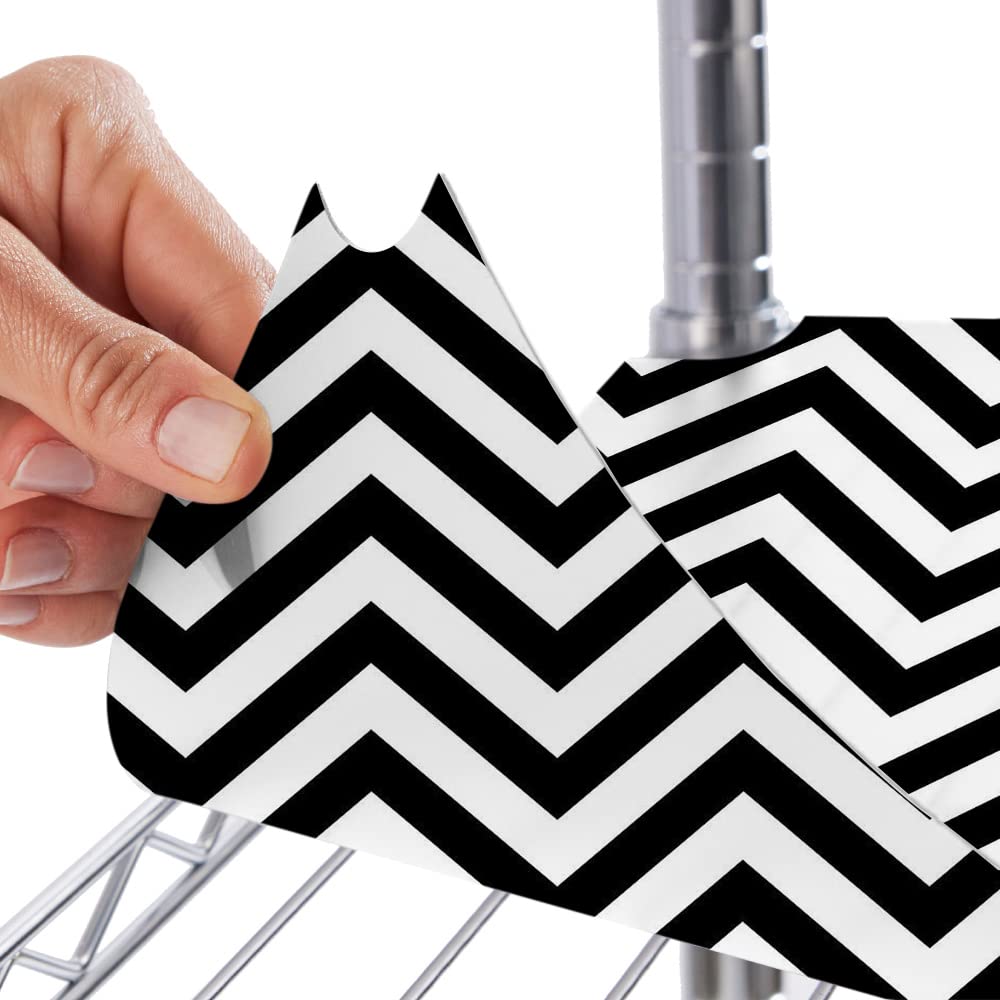 Gorilla Grip Heavy Duty Wire Shelf Liners - Waterproof Non-Slip Shelf Protector Mats for Metal Rack Shelves, Kitchen Pantry, Garage & Cabinets (Set of 4, 48x18 Inches, Chevron Pattern) - Durable Storage Organization Solution for Home & Office