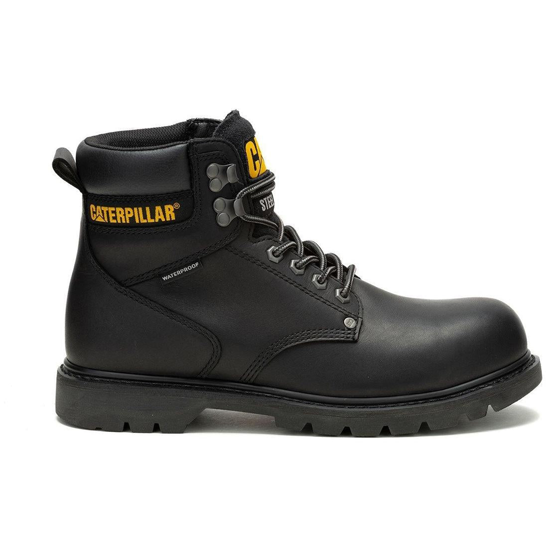 Men's Black Steel Toe Waterproof Work Boots for Construction & Outdoor Jobs - Durable Safety Shoes for Heavy Duty, Rainy Weather & Industrial Work