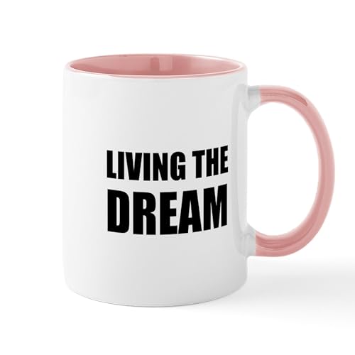 White/Pink Inside - Living The Dream Mugs