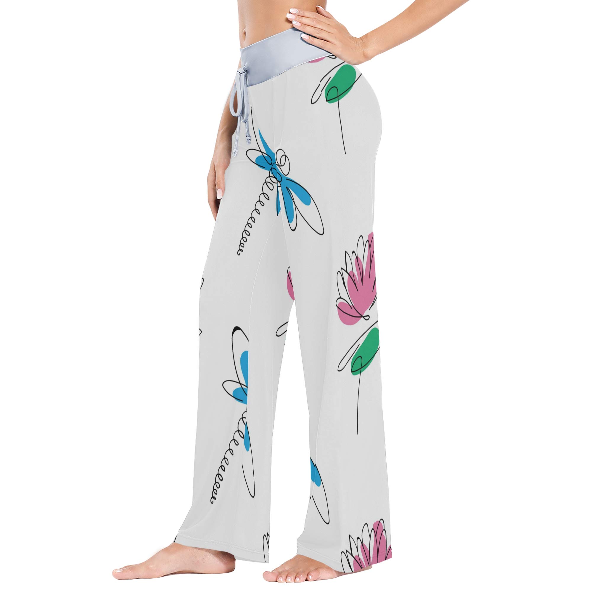 Women's High Waist Palazzo Lounge Pants - Soft Stretchy Drawstring Wide Leg Pajama Pants for Sleeping, Yoga & Home Comfort