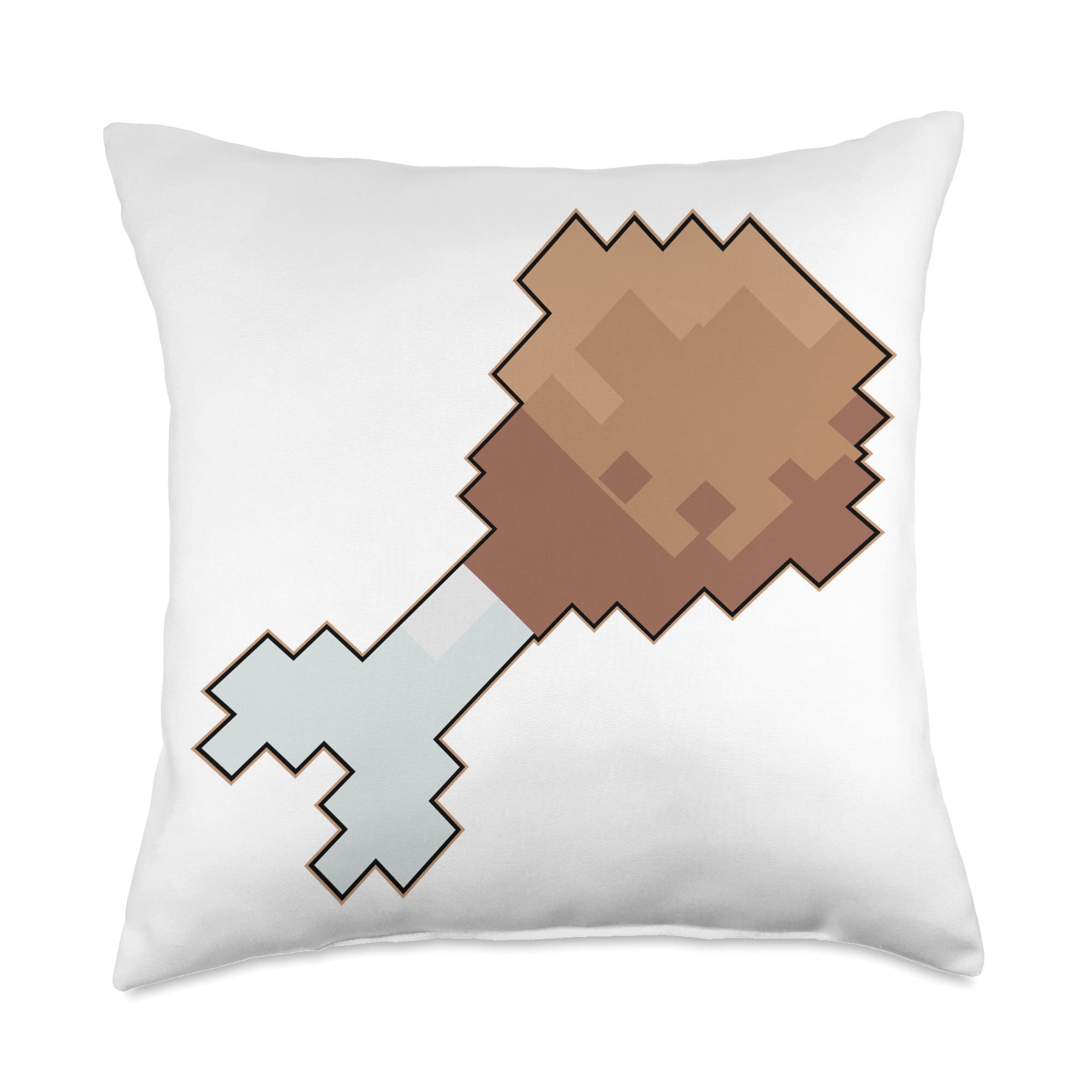 8-Bit Chicken Leg Drumstick Throw Pillow - 18x18 Inch Soft Decorative Cushion - Retro Video Game Inspired Multicolor Home Decor - Perfect for Gaming Rooms, Dorm Decor & Geek Gift Ideas