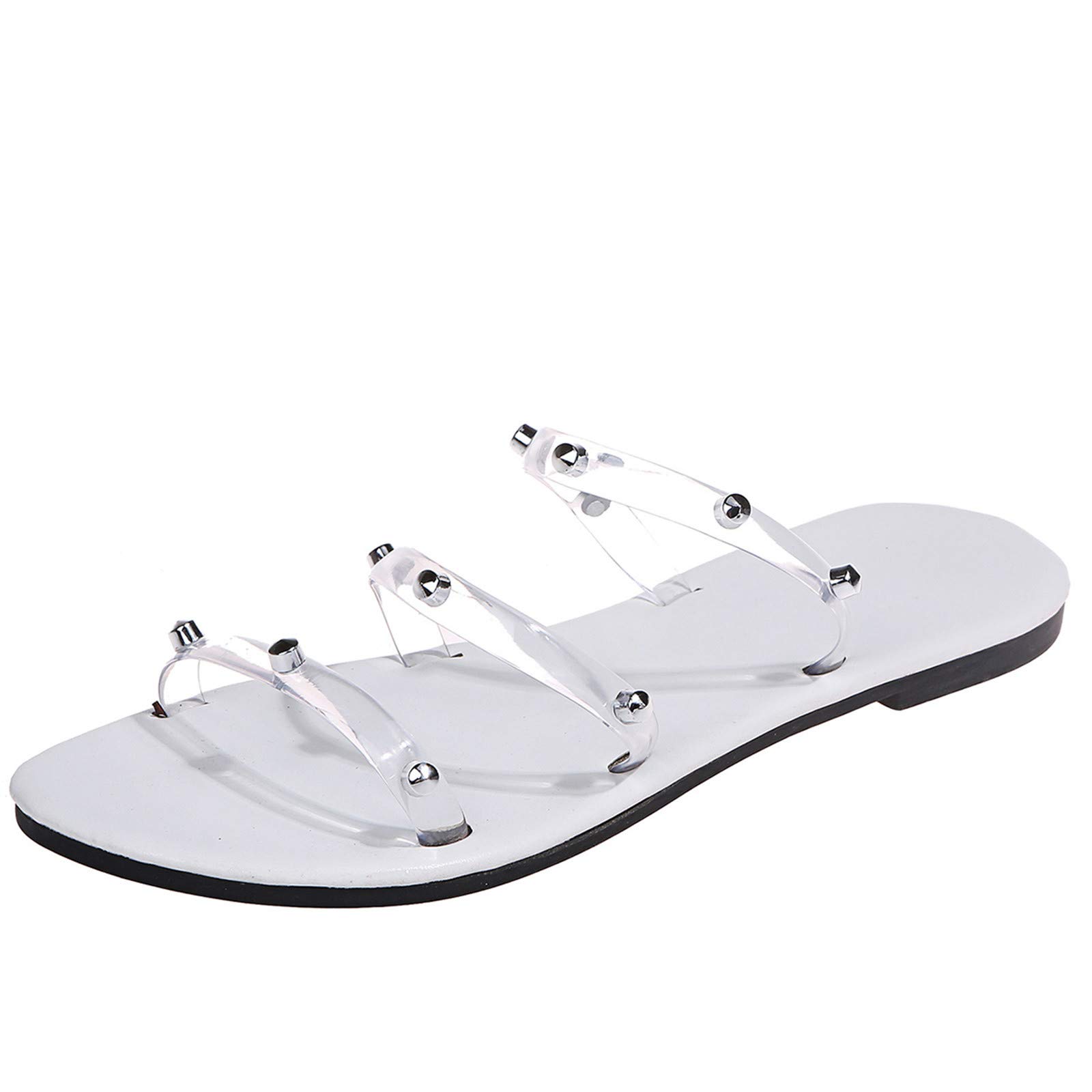 Women's Fashion Metallic Heel Slippers - Pink Flat Sandals with Candy Decor | Perfect for Home, Beach & Summer Outfits