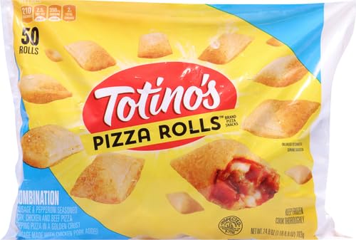 Totino's Pizza Rolls, Combination Flavors - Frozen Snack Appetizers (50 Count, 24.8 oz) - Perfect for Parties, Game Nights & Quick Meals