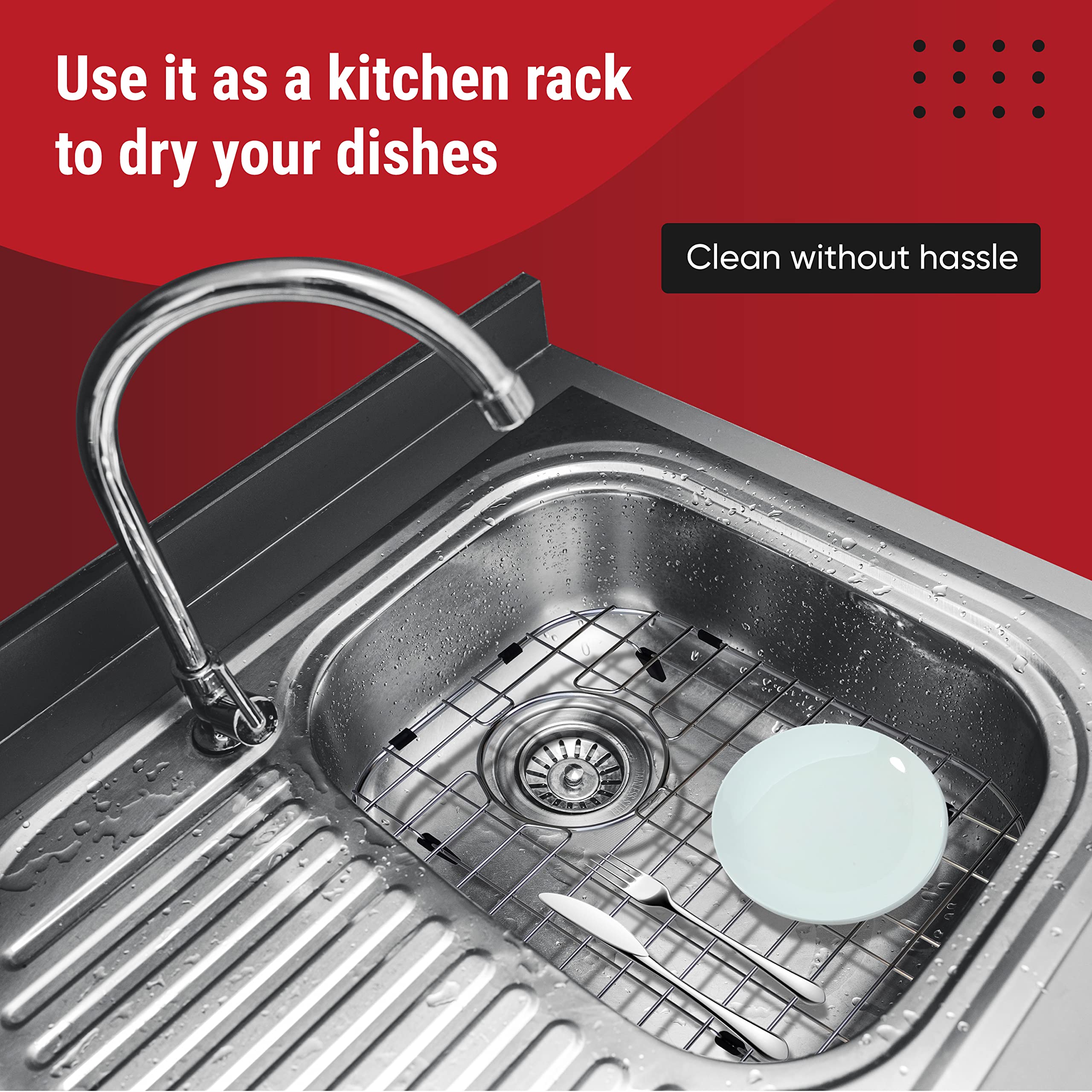 Stainless Steel Kitchen Sink Protector Set (13